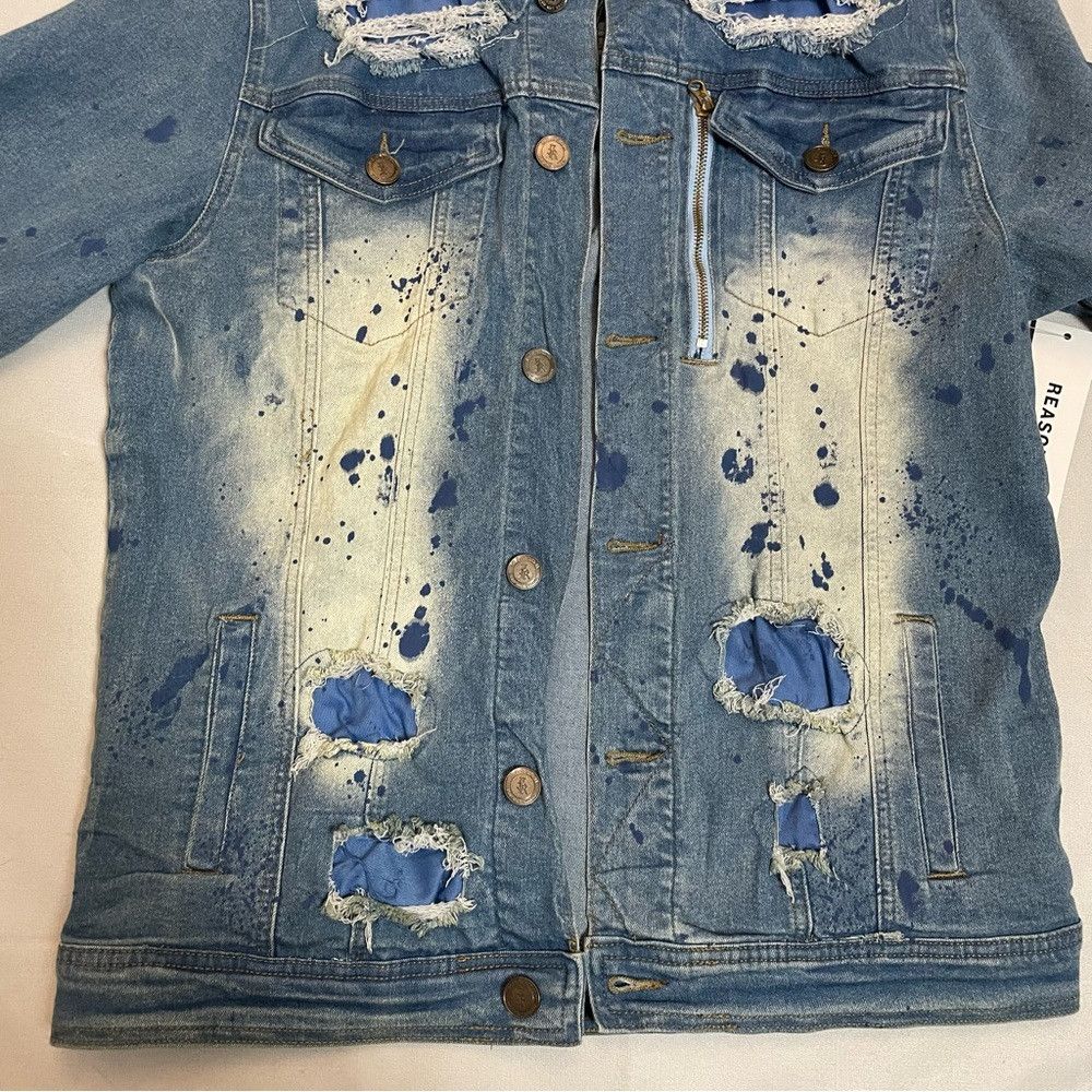 Reason NWT New Reason Paint Splatter Denim Jacket SIze M Size US M / EU 48-50 / 2 - 9 Thumbnail
