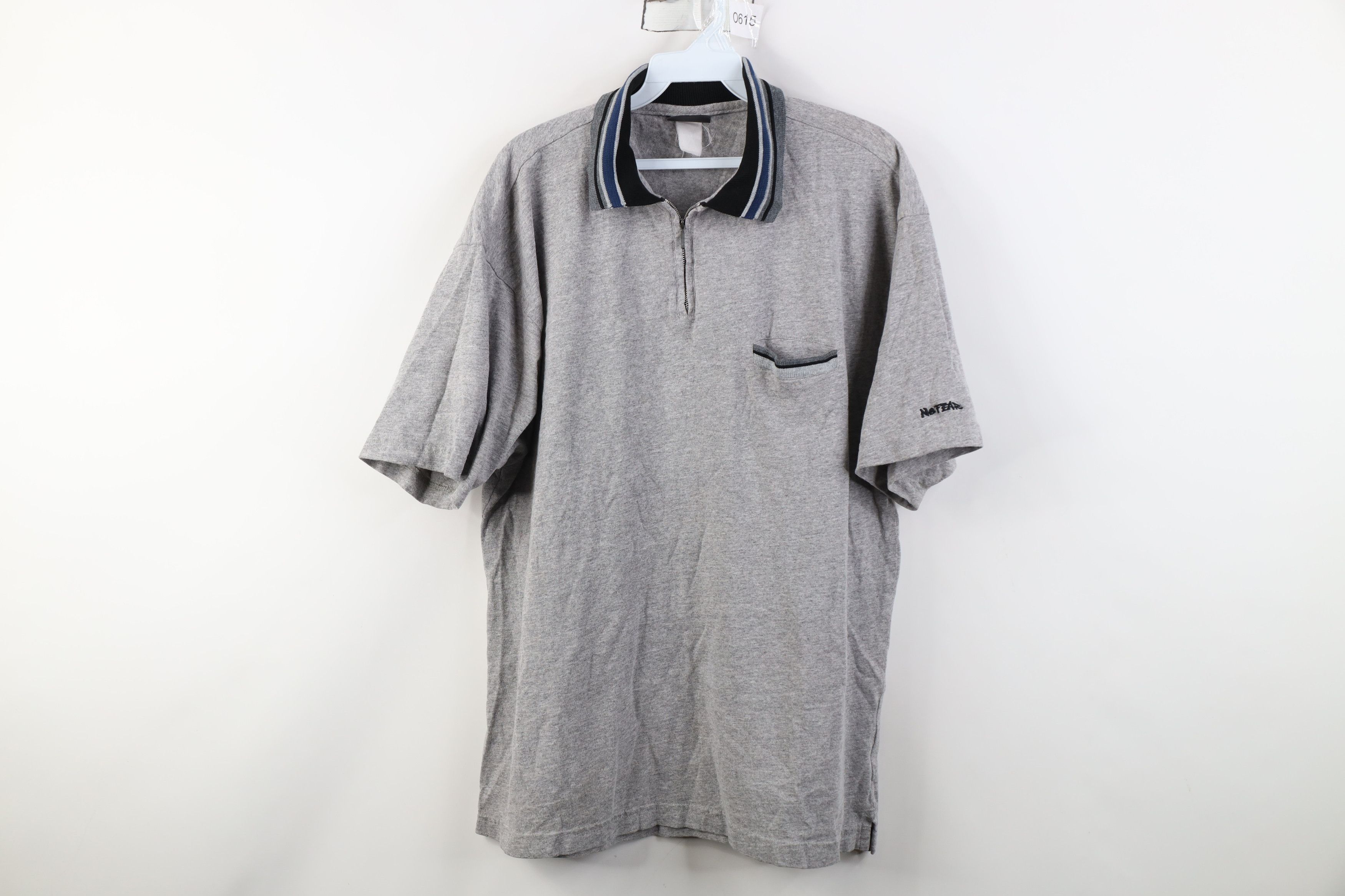 No Fear Vintage 90s No Fear 1/4 Half Zip Collared Polo Shirt Gray Size US M / EU 48-50 / 2 - 1 Thumbnail