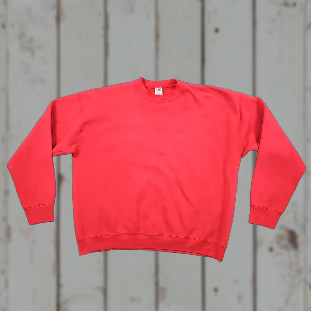 Fruit Of The Loom VINTAGE Fruit of the Loom Sweatshirt Adult XXL Red Crew Neck Pullover Fleece USA Mens 90s Shirt Size US XXL / EU 58 / 5 - 1 Thumbnail
