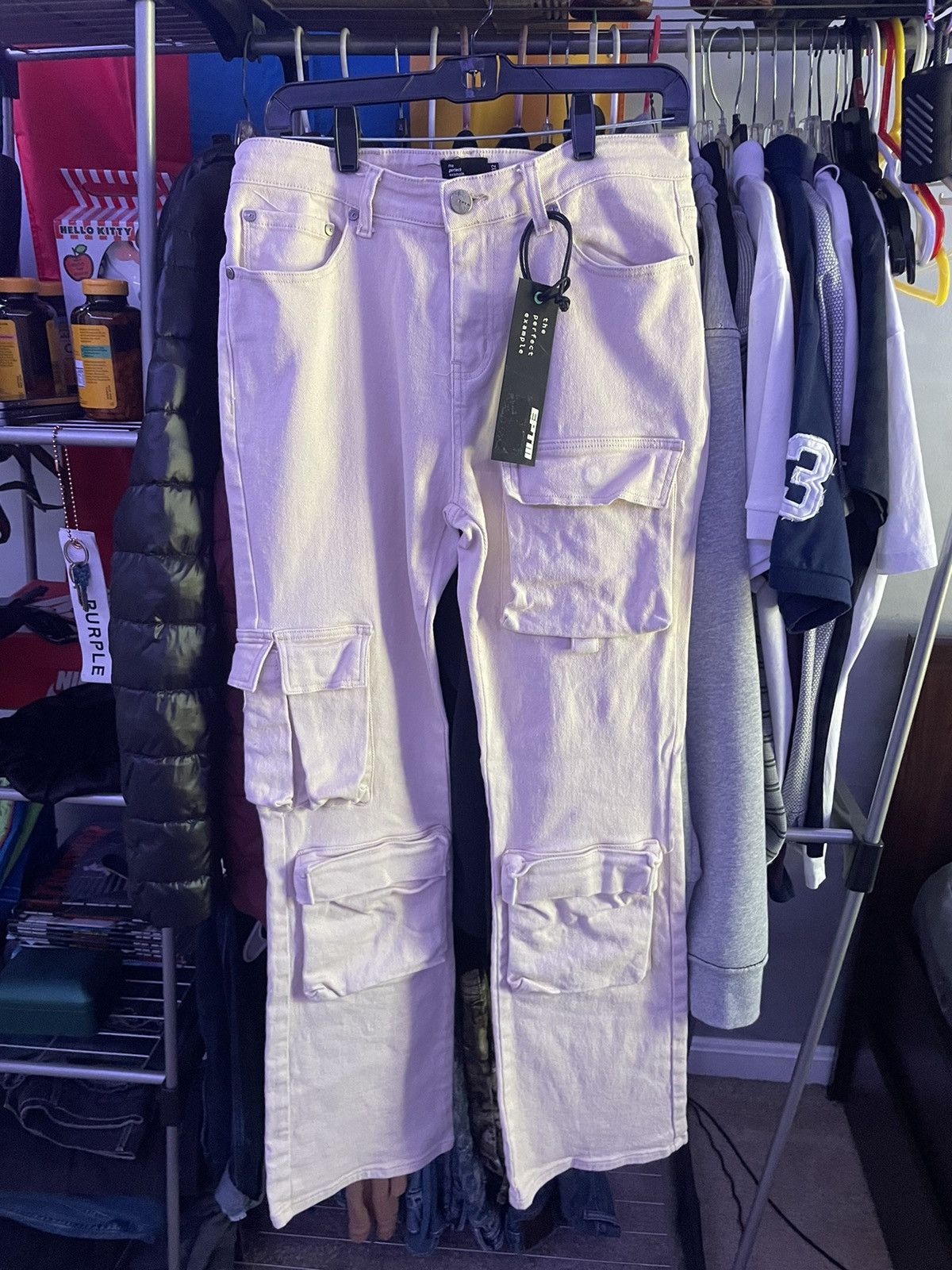 EPTM. Eptm Cream Color Cargo Flare Pants Size US 32 / EU 48 - 1 Thumbnail