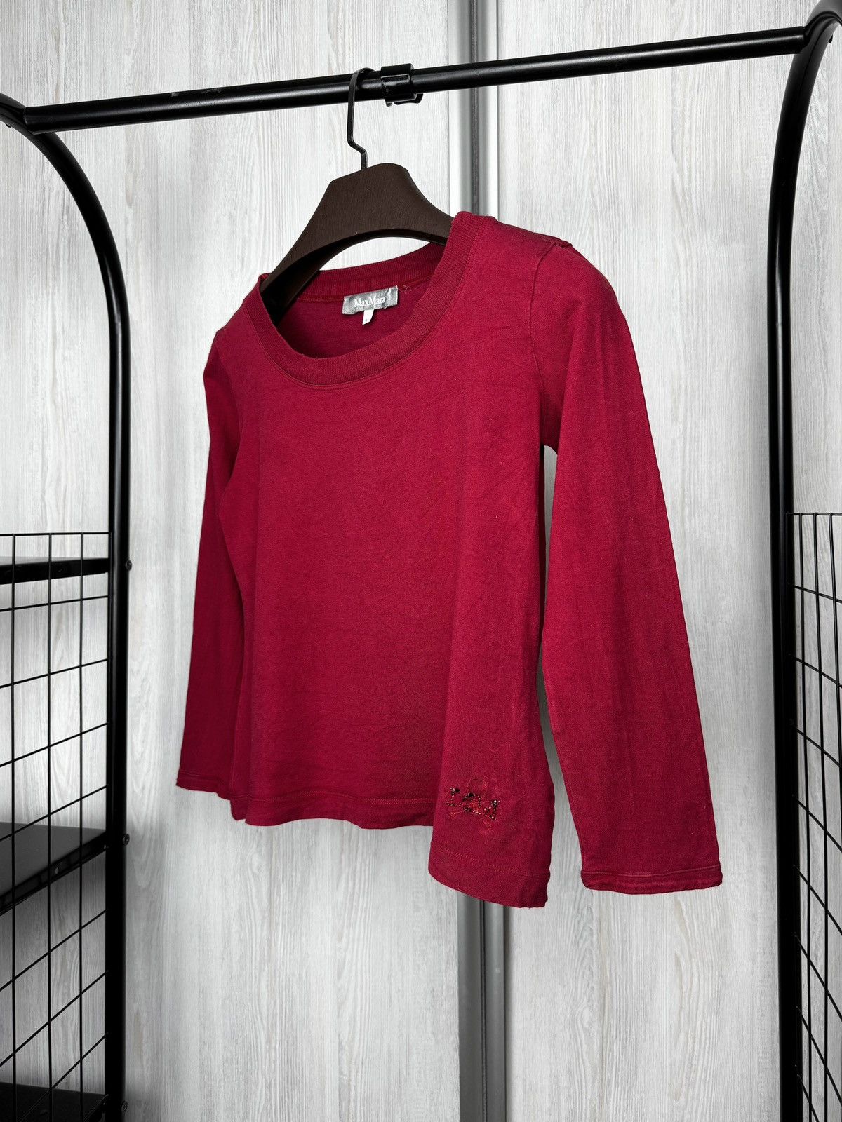 Max Mara Max Mara Red Silk Cashmere long sleeve tee shirt size M Size M / US 6-8 / IT 42-44 - 4 Thumbnail