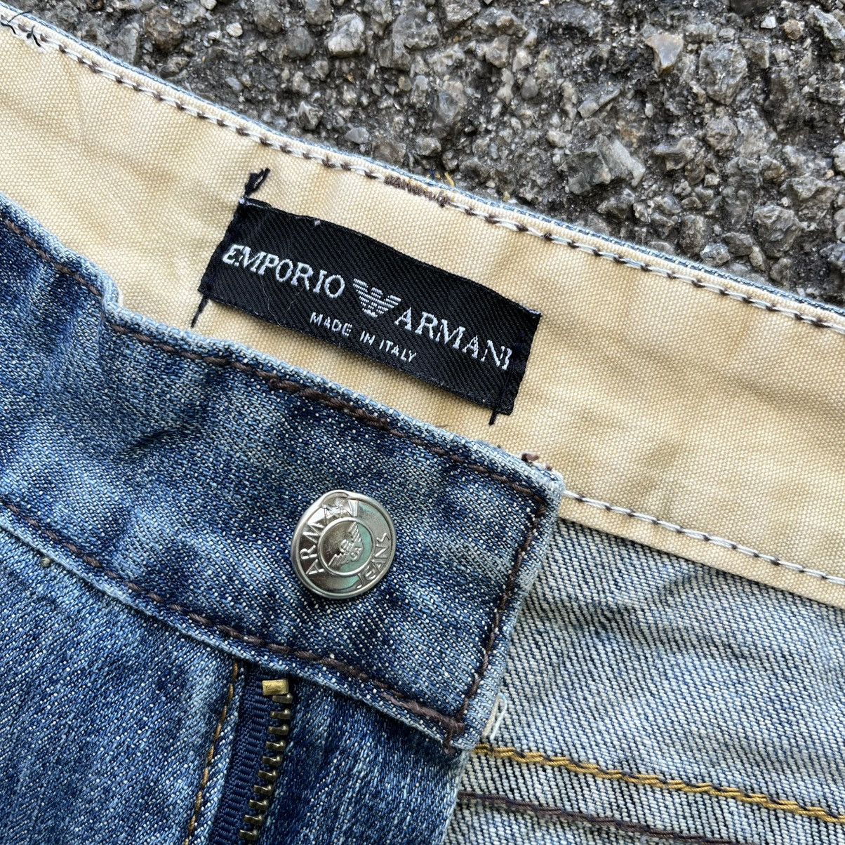 Emporio Armani VTG Rare Archive Emporio Armani Embroidered Wide Logo Jeans Size US 34 / EU 50 - 8 Thumbnail