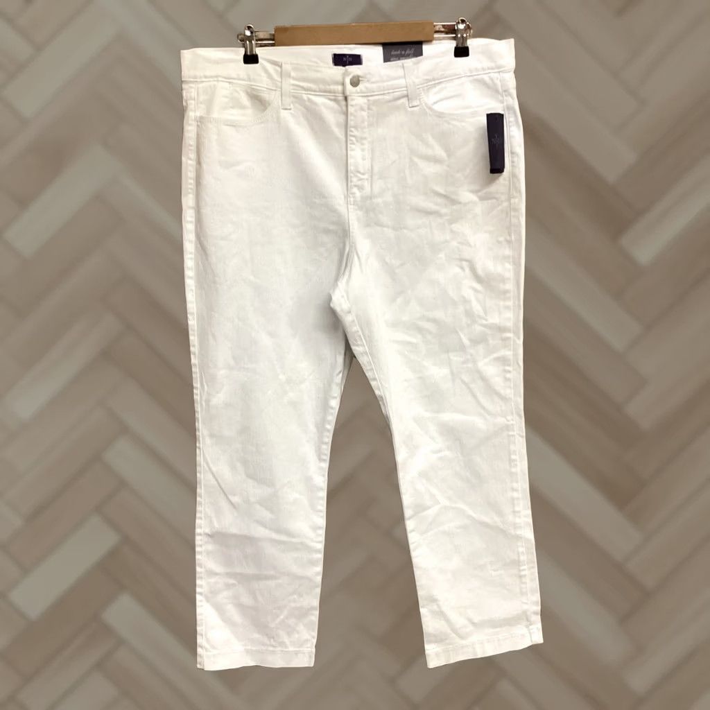 NYDJ NYDJ Jeans NYDJ Barbara White Ankle Jeans 18P Petite Womens 27in Inseam Slim 5-Pocket Denim Light Wash Cotton Lyocell Viscose elastane NWT Size 40" / US 18 - 1 Thumbnail