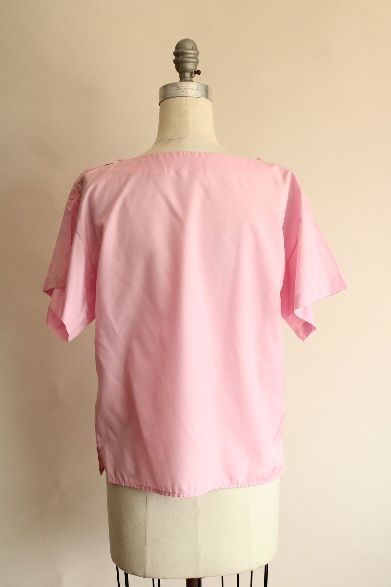 Vintage Vintage 1990s Blouse, Pink Shirt with Buttons at Shoulder, G Size M / US 6-8 / IT 42-44 - 9 Thumbnail