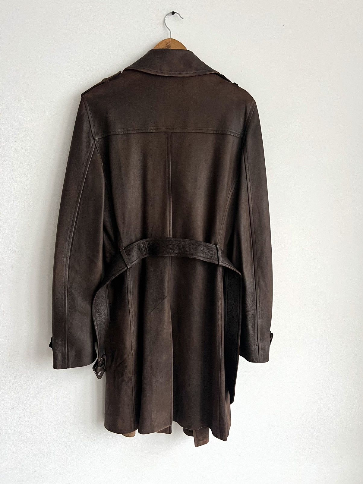 Miu Miu 🔥Archive Miu Miu FW2006 Hand Dyed Leather Trench Coat Brown Size M / US 6-8 / IT 42-44 - 5 Thumbnail