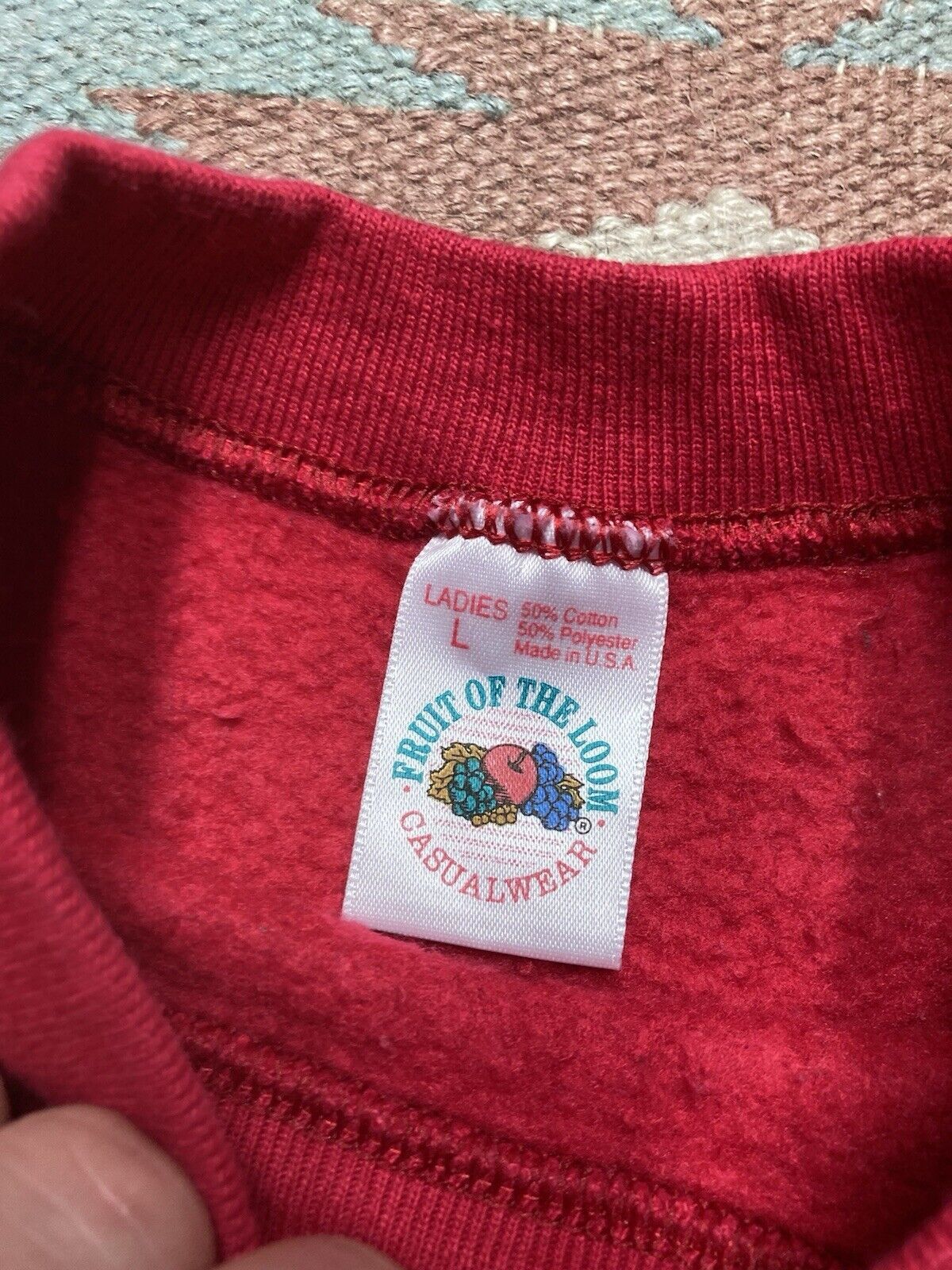 Fruit Of The Loom × Vintage 90s crewneck sweater fruit of the loom blank plain women’s L Size L / US 10 / IT 46 - 3 Thumbnail