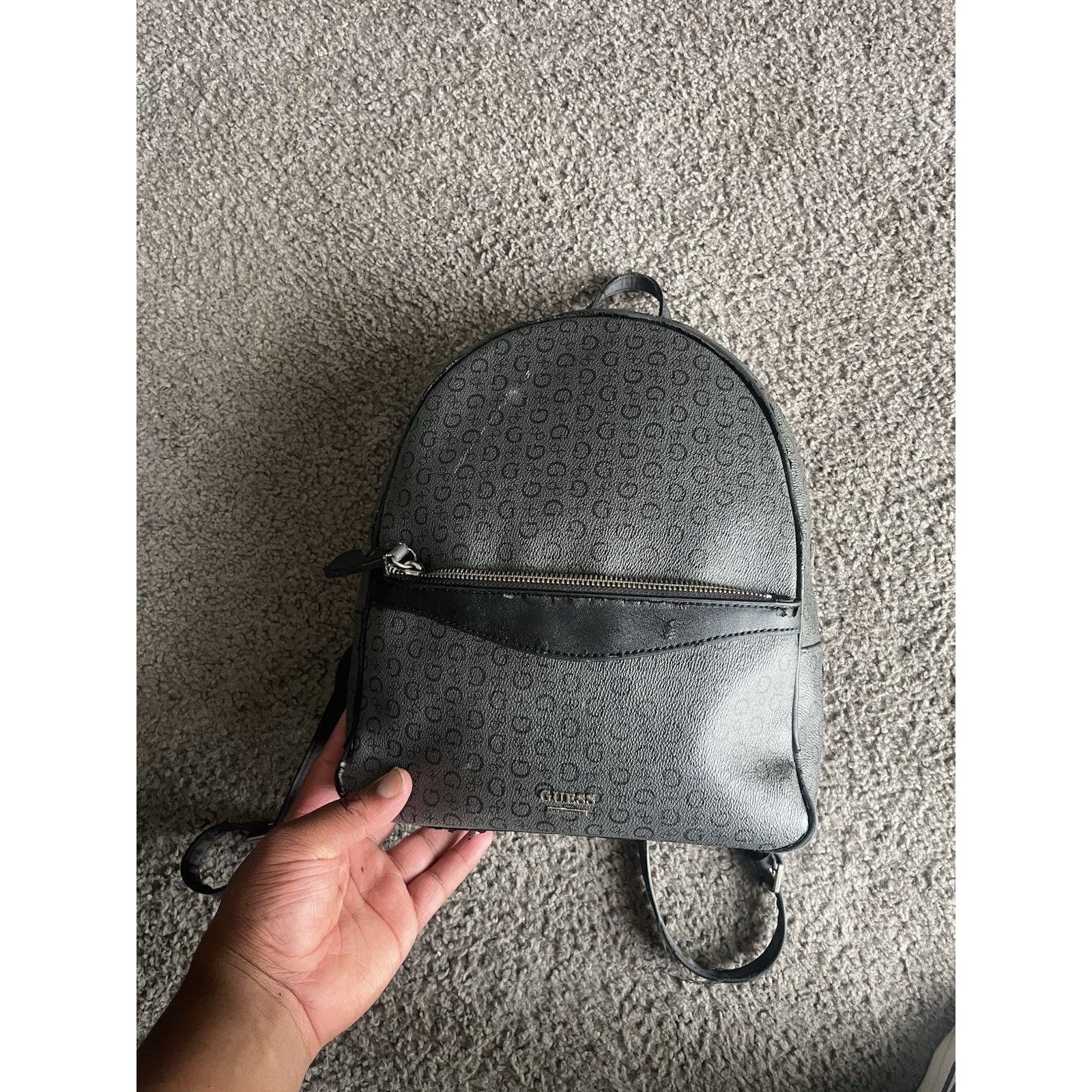 Guess GUESS Backpack Monogram Black Small Bag Size ONE SIZE - 1 Thumbnail