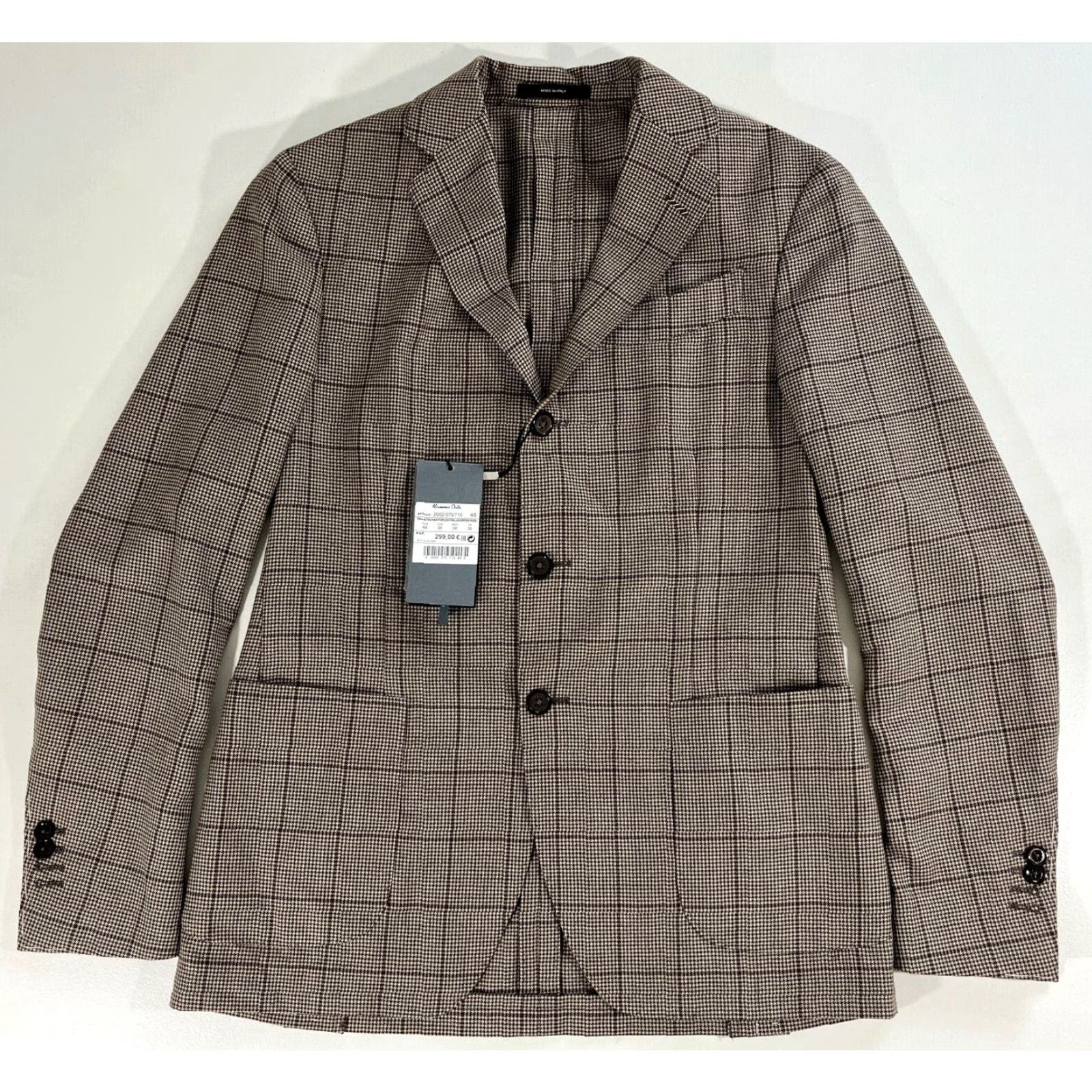 Massimo Dutti VINTAGE Massimo Dutti Wool Sport Coat Jacket Houndstooth Made in Italy Sz US 38 Mens Jacket Brown NWT Italy 38 Sport Coat Size US XXS / EU 40 - 4 Thumbnail
