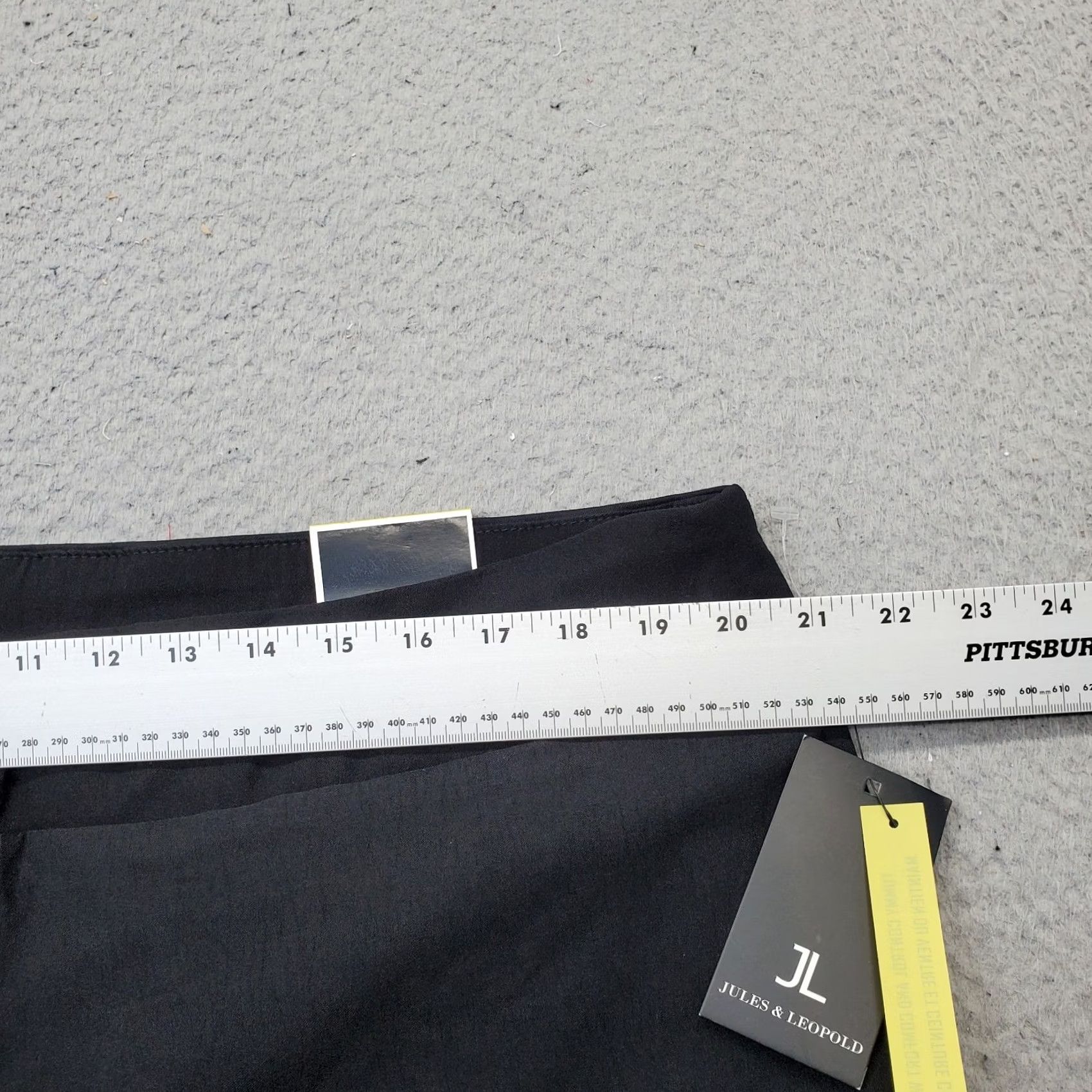 Vintage Jules & Leopold Womens 22 Black Ankle Pants Stretch High Waisted Pull On Slim Straight Pants Size 40" / US 18 - 6 Thumbnail