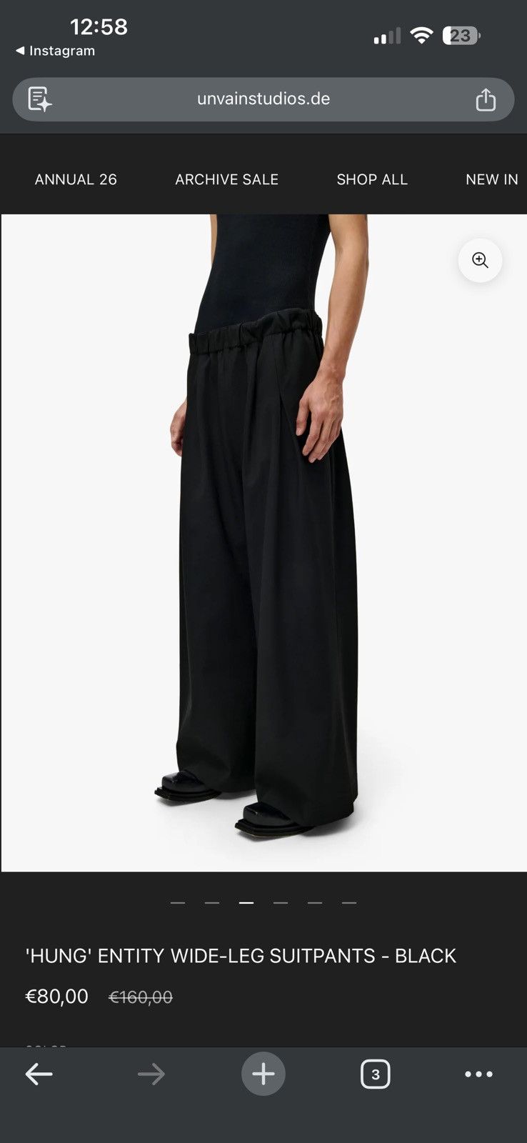 Unvain Studios UNVAIN STUDIOS “HUNG” ENTITY WIDE-LEG SUITPANTS Size US 32 / EU 48 - 8 Thumbnail