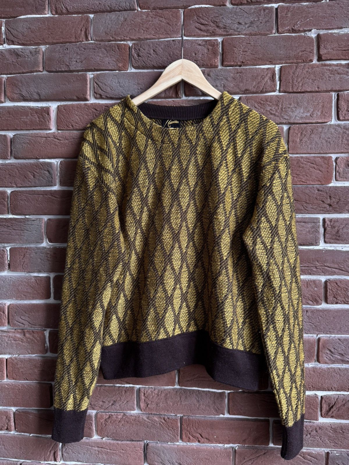 Flannel × Japanese Brand × Needles Needles Cable Knit Yellow Cropped Boxy Japanese Sweater Size US XS / EU 42 / 0 - 1 Thumbnail