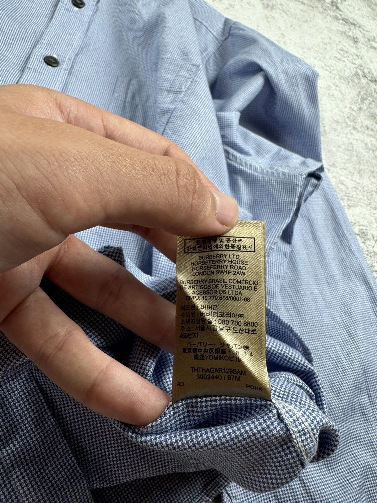 Burberry Burberry Brit London Nova Check Blue Basic Longsleeve Shirt Size US XL / EU 56 / 4 - 15 Thumbnail