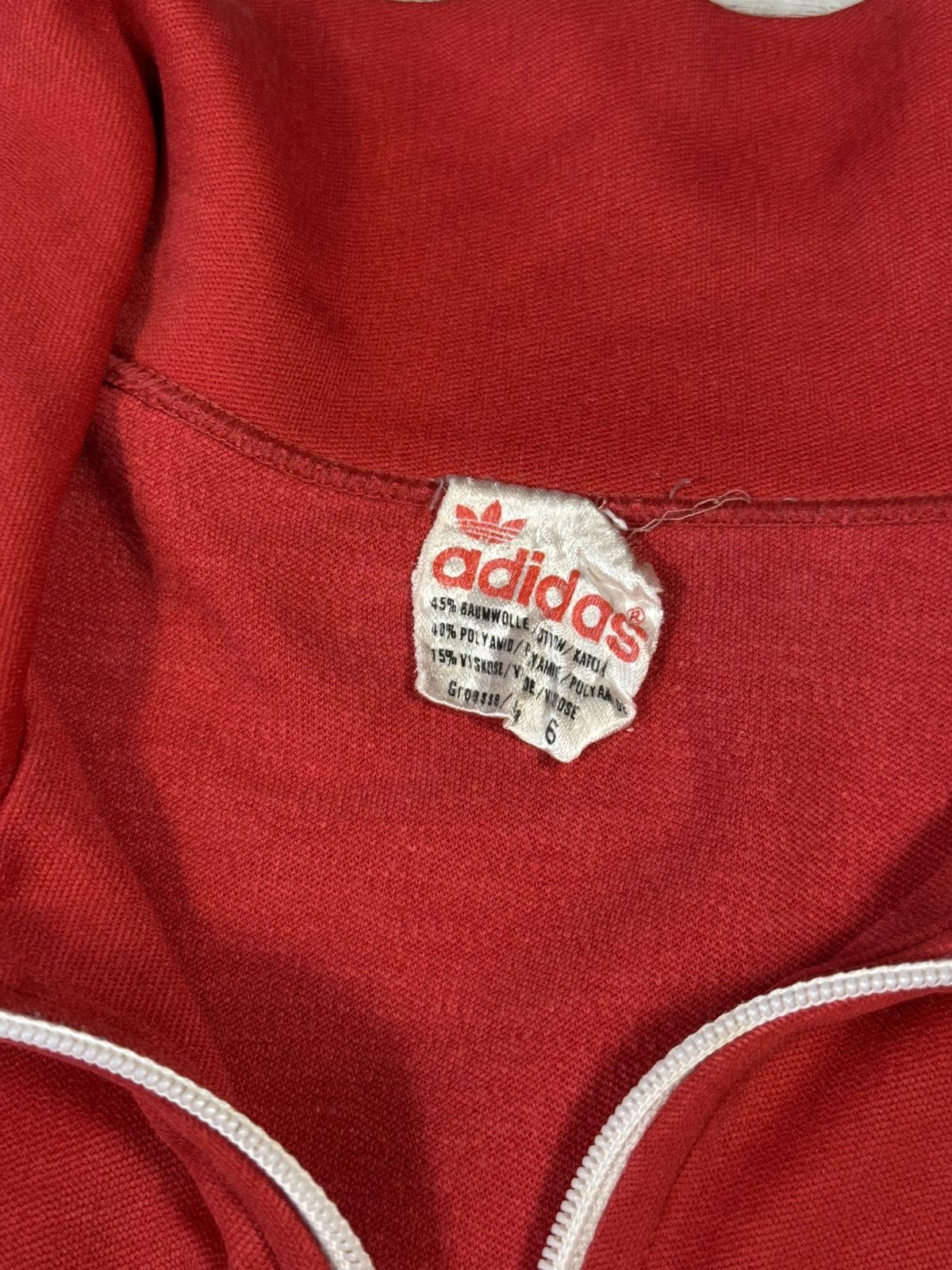 Adidas Adidas Vintage Made In Korea Track Jacket 80’s Red Size 6 Size US M / EU 48-50 / 2 - 14 Thumbnail