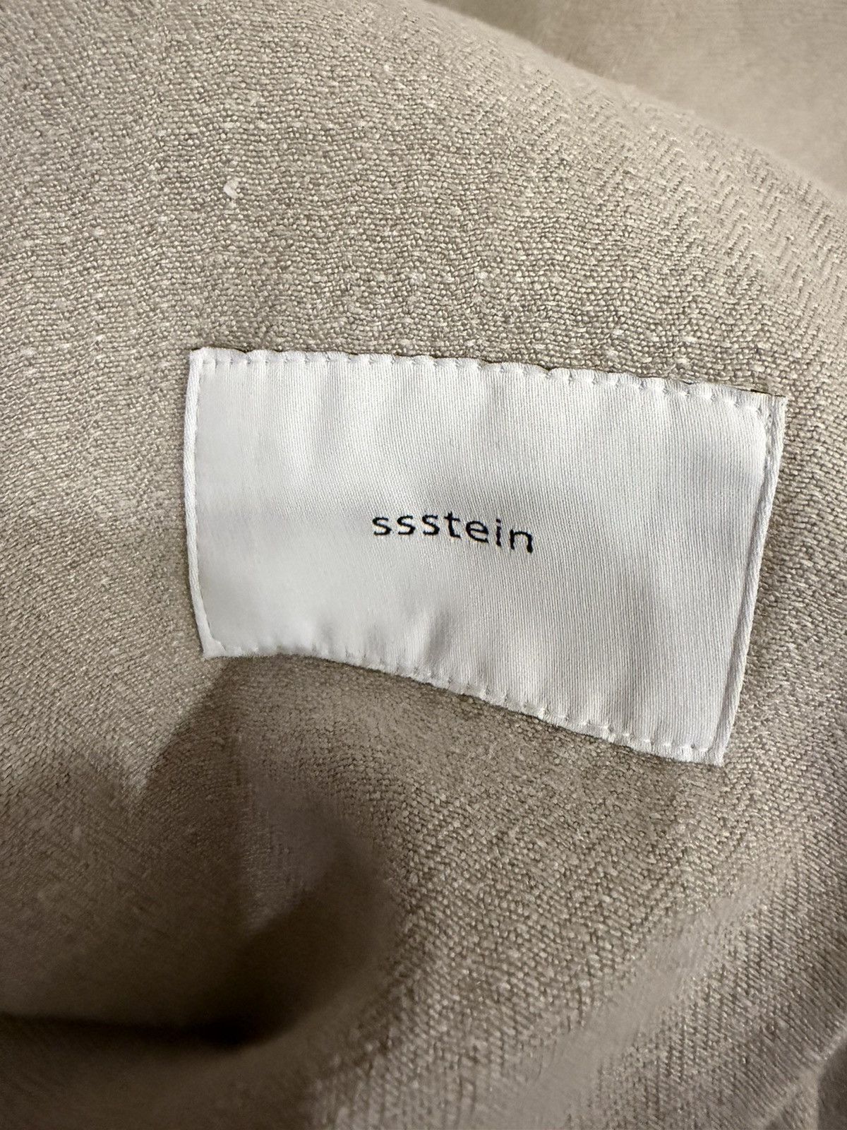 Stein Ssstein Beige Heavy Linen Herringbone Wide Easy Trouser Size US 30 / EU 46 - 10 Thumbnail