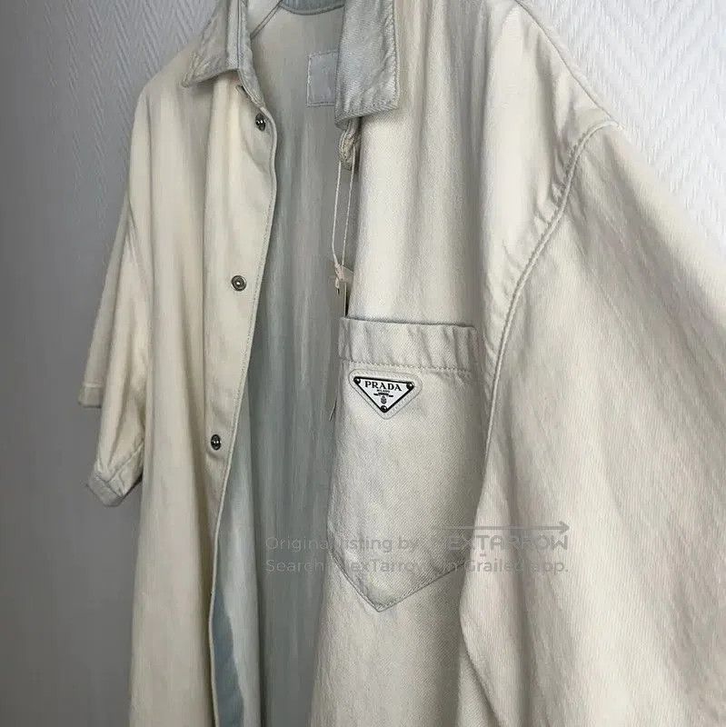 Prada Prada Beige Denim Short-Sleeve Shirt. Size US S / EU 44-46 / 1 - 3 Thumbnail