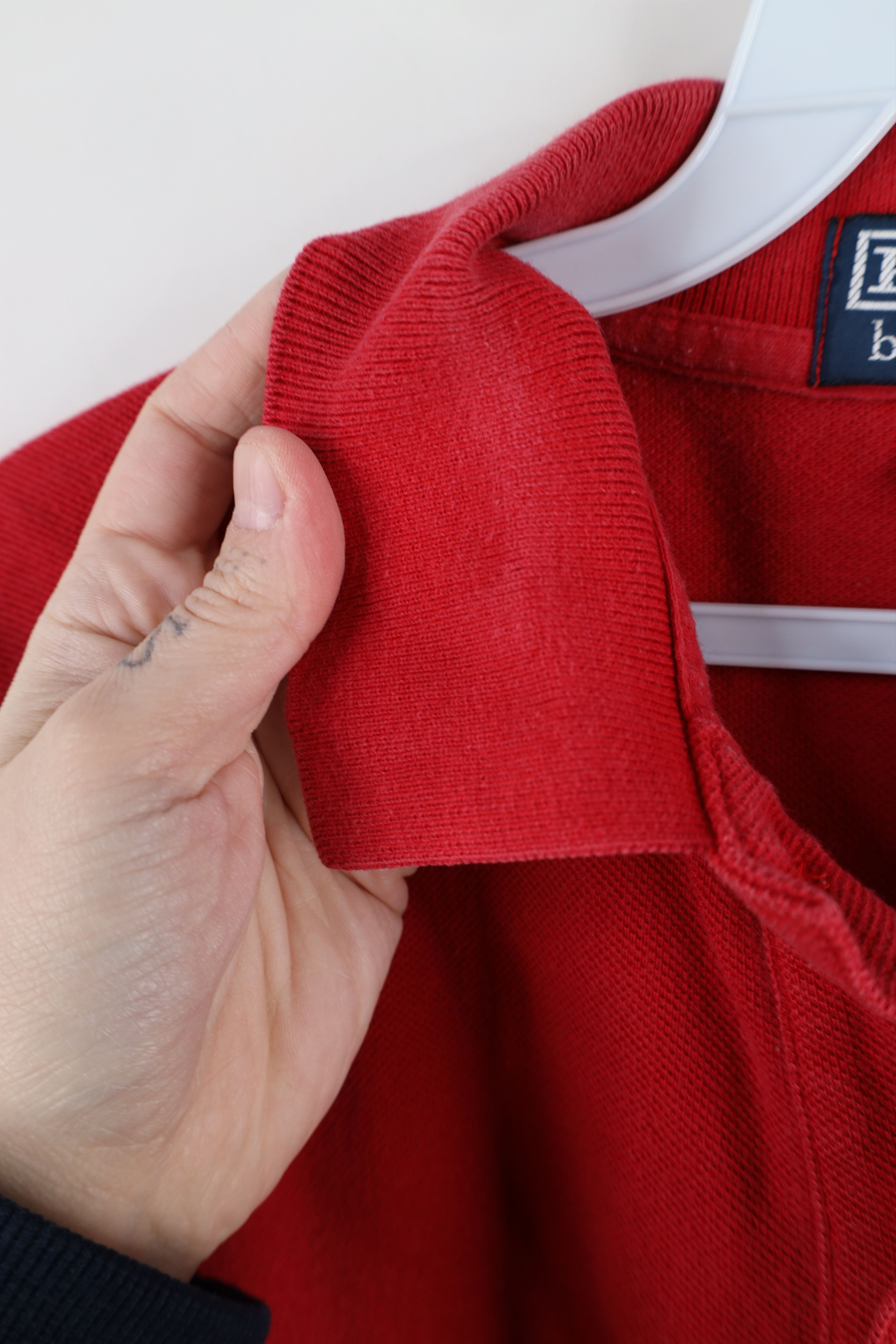 Ralph Lauren × Vintage Vintage 90s Ralph Lauren Pique Cotton Knit Polo Shirt Red Size US S / EU 44-46 / 1 - 8 Thumbnail