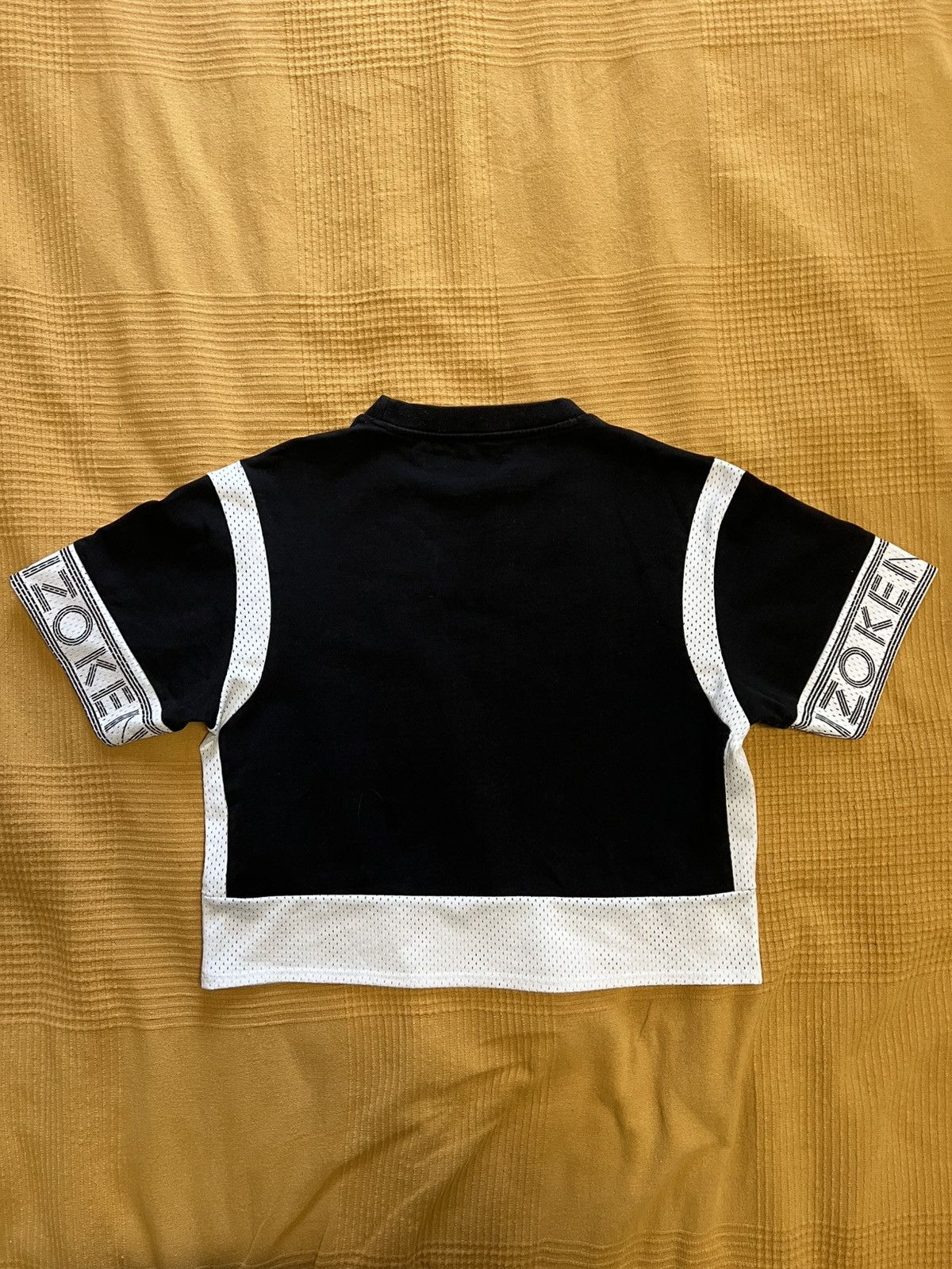 Kenzo Kenzo Black and White Mix Mesh Boxy Crop T-Shirt Size XS / US 0-2 / IT 36-38 - 2 Thumbnail