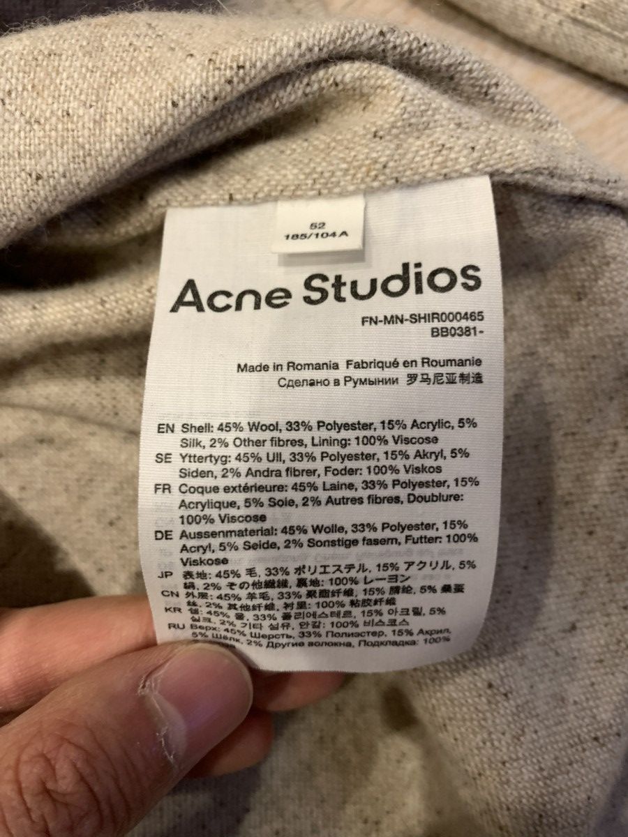 Acne Studios Acne Studios Wool Shirt Beige in L Size US L / EU 52-54 / 3 - 6 Thumbnail