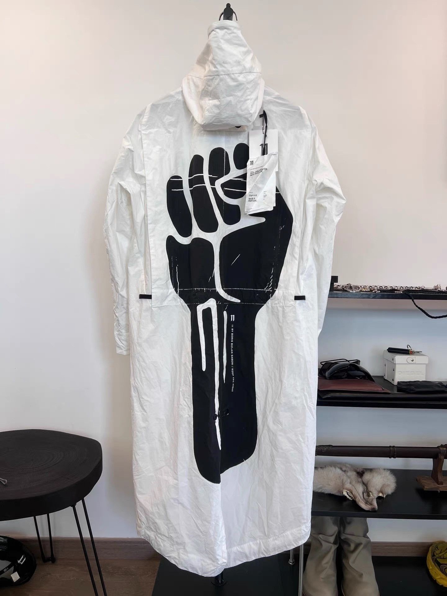 11 By Boris Bidjan Saberi Boris Bidjan Saberi 11by bbs Long Fist Print Parka Coat K35 Size US M / EU 48-50 / 2 - 1 Thumbnail
