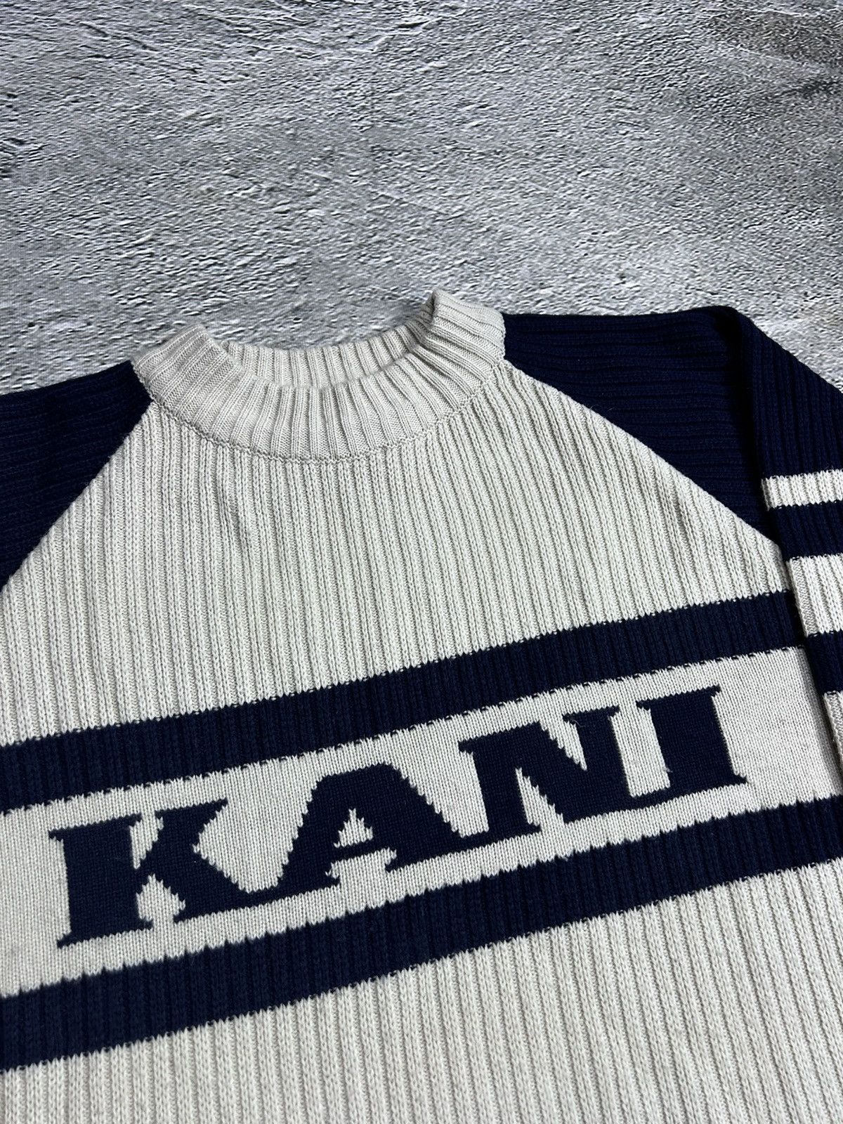 Karl Kani Karl Kani vintage sweater beige big logo spell out Size US XL / EU 56 / 4 - 2 Thumbnail