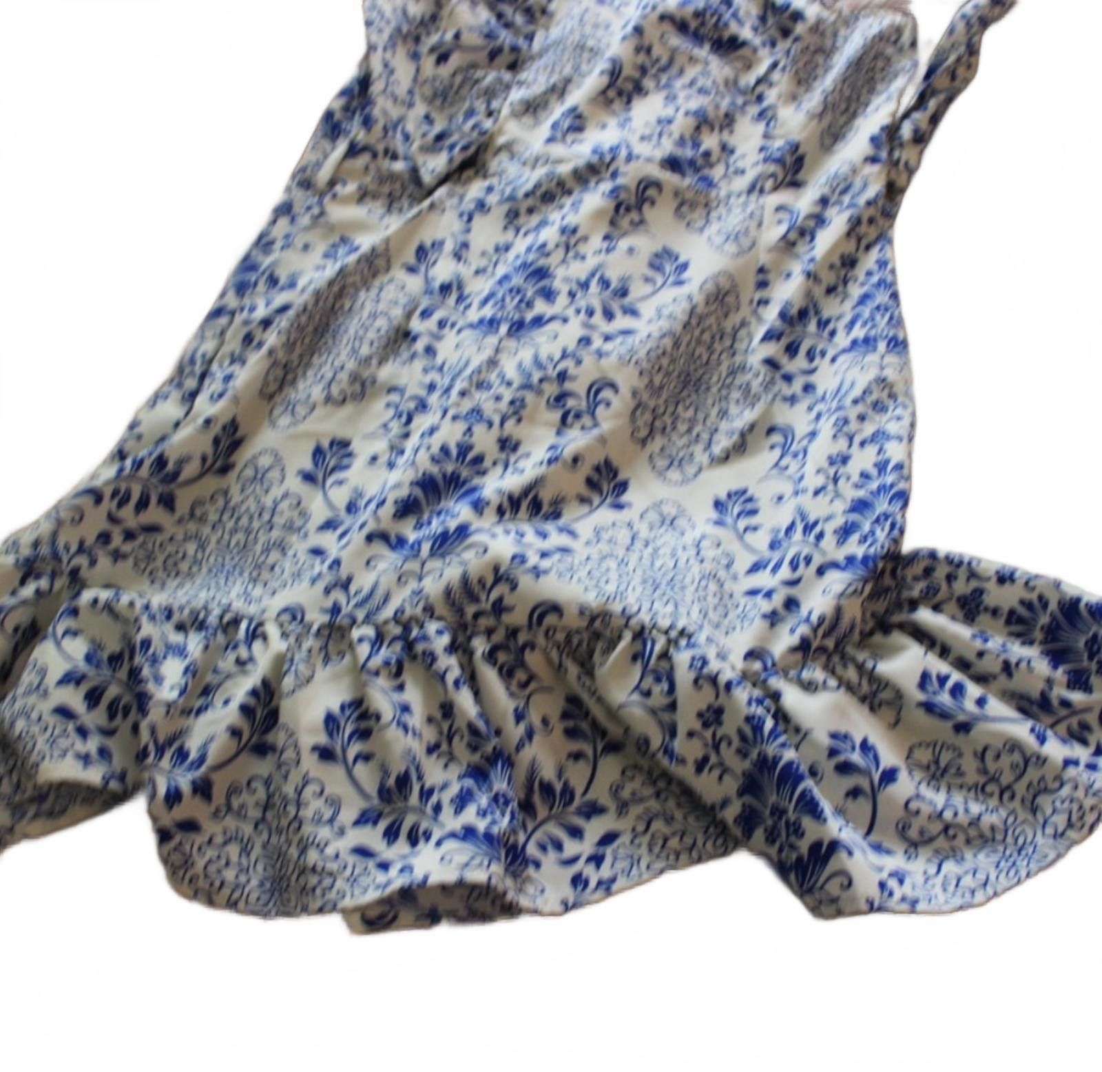 Shein NWOT SHEIN Blue & White Floral Ruffle Casual Summer Dress S Size ONE SIZE - 3 Thumbnail