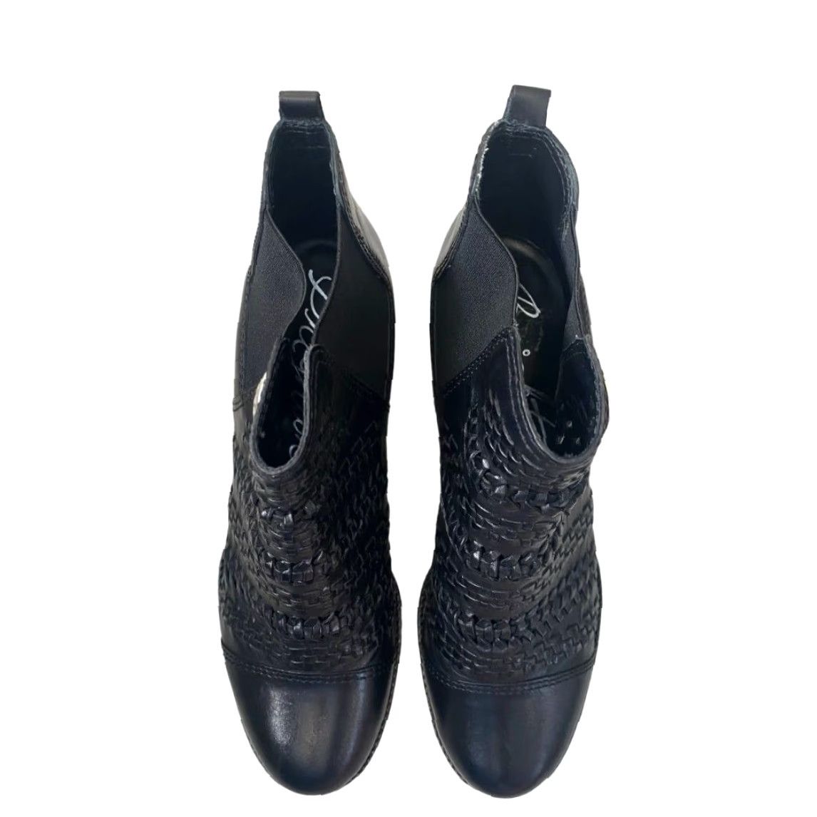 Brighton Brighton Galore Boots Women Bootie Black Woven Leather Button Breathable Block Heel 7.5 Vintage No Size US 8 / IT 38 - 4 Thumbnail
