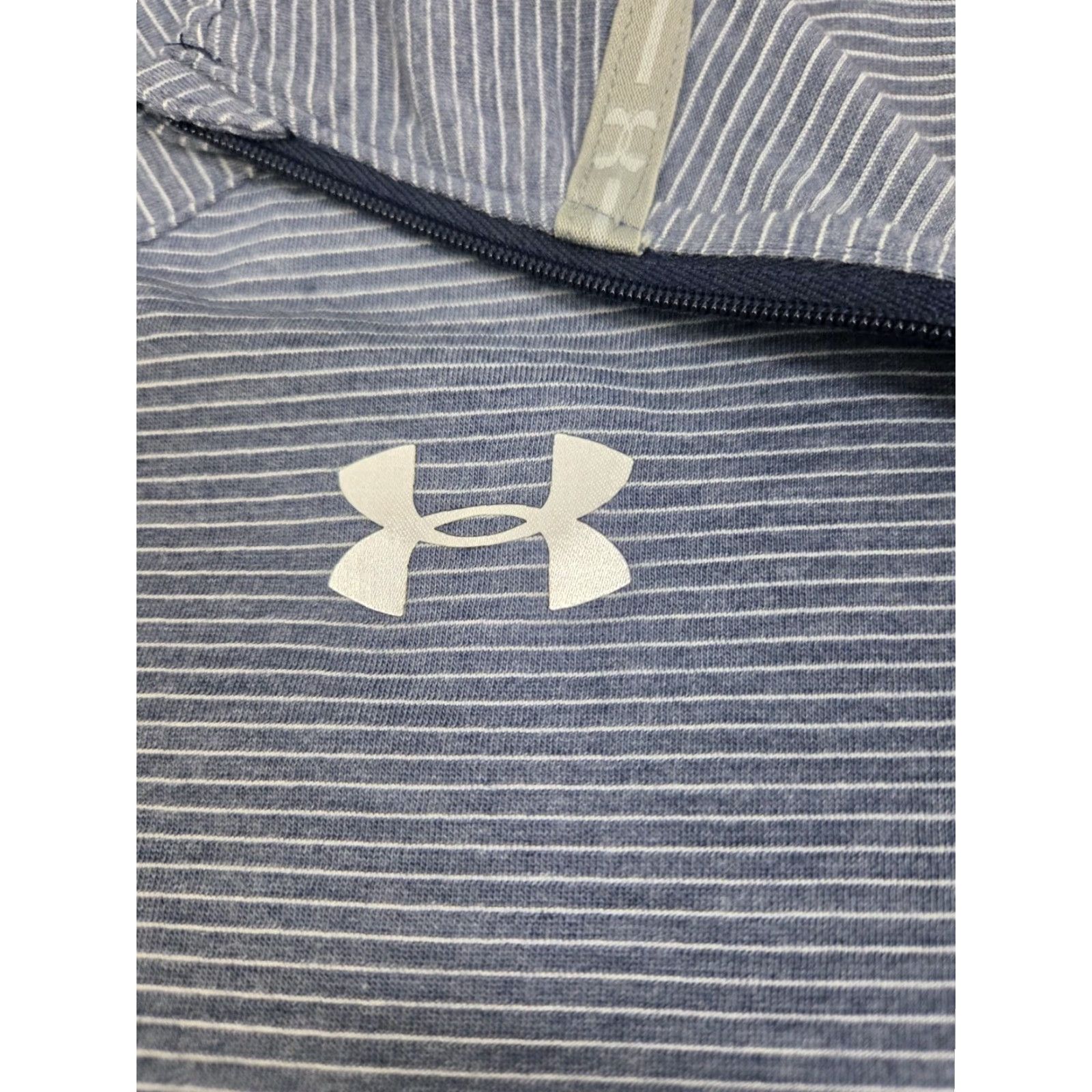 Under Armour Under Armour Womens Loose HeatGear Training Jacket 1/4 Zip S Blue/White Stripes Short Sleeve Long Sleeve Hooded Not Hooded Size S / US 4 / IT 40 - 7 Thumbnail