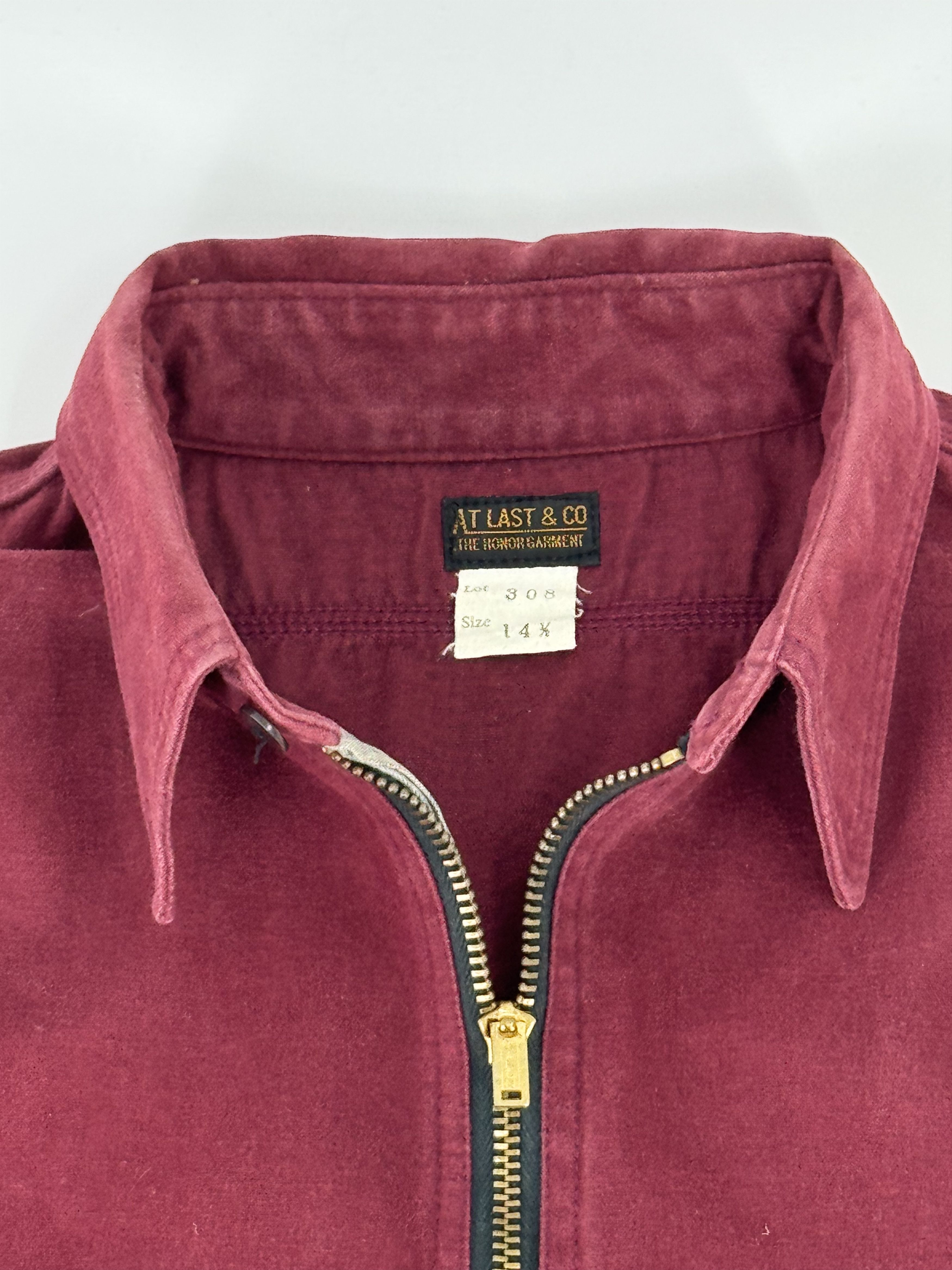 At Last & Co × Butcher Products At Last & Co. Lot 308 Burgundy Half Zip Shirt 14.5 Japan Size US S / EU 44-46 / 1 - 3 Thumbnail