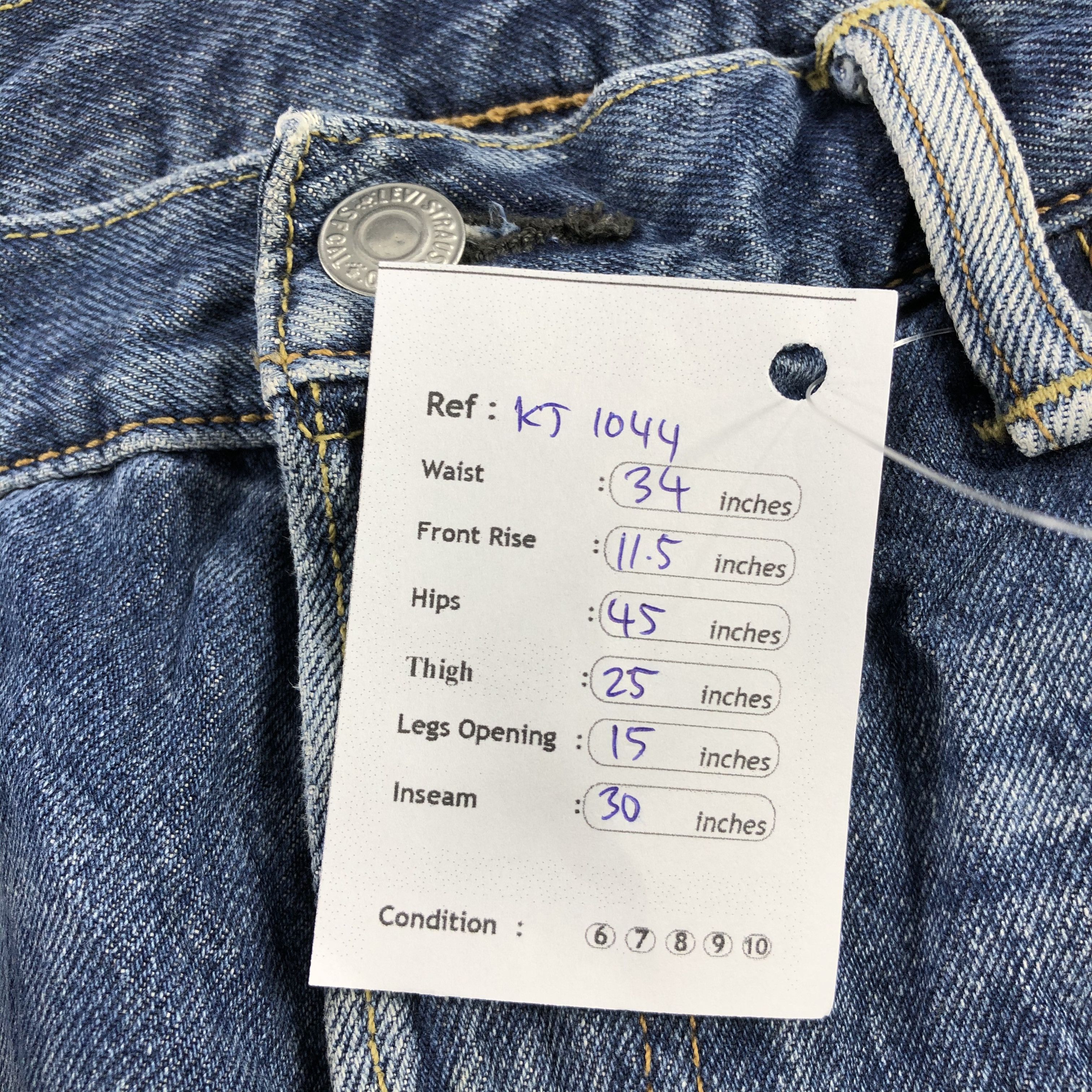 Levi's Vintage Levis 501 Jeans Distress Faded Blue Denim KJ1044 Size US 34 / EU 50 - 19 Thumbnail