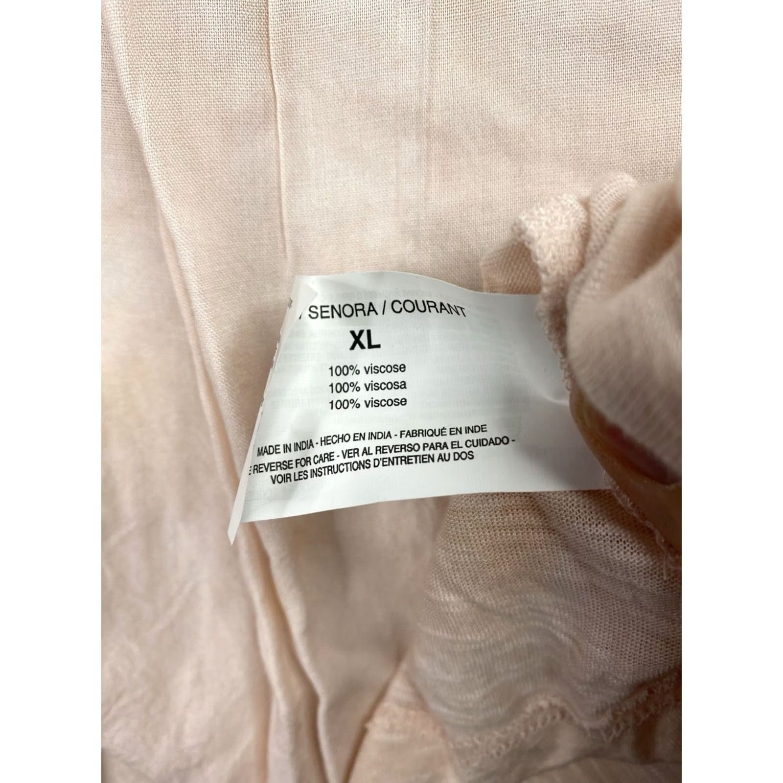 Vintage BANDOLINO Womens Top XL Peach Tie Dye Roll-Tab Sleeve Pleated Keyhole Boho NWT Shirt Size XL / US 12-14 / IT 48-50 - 4 Thumbnail
