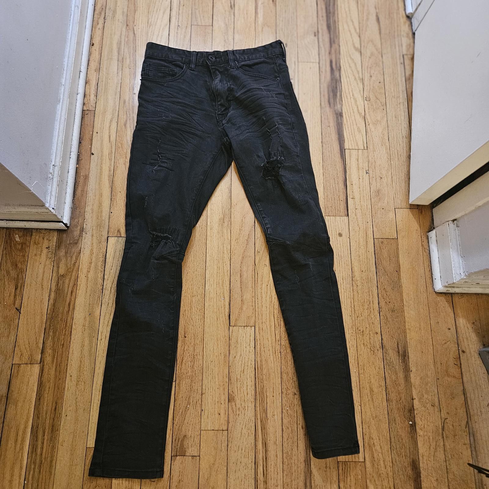 Designer Decibel Distressed Black Skinny Jeans - Size 28/32 Size US 28 / EU 44 - 1 Thumbnail