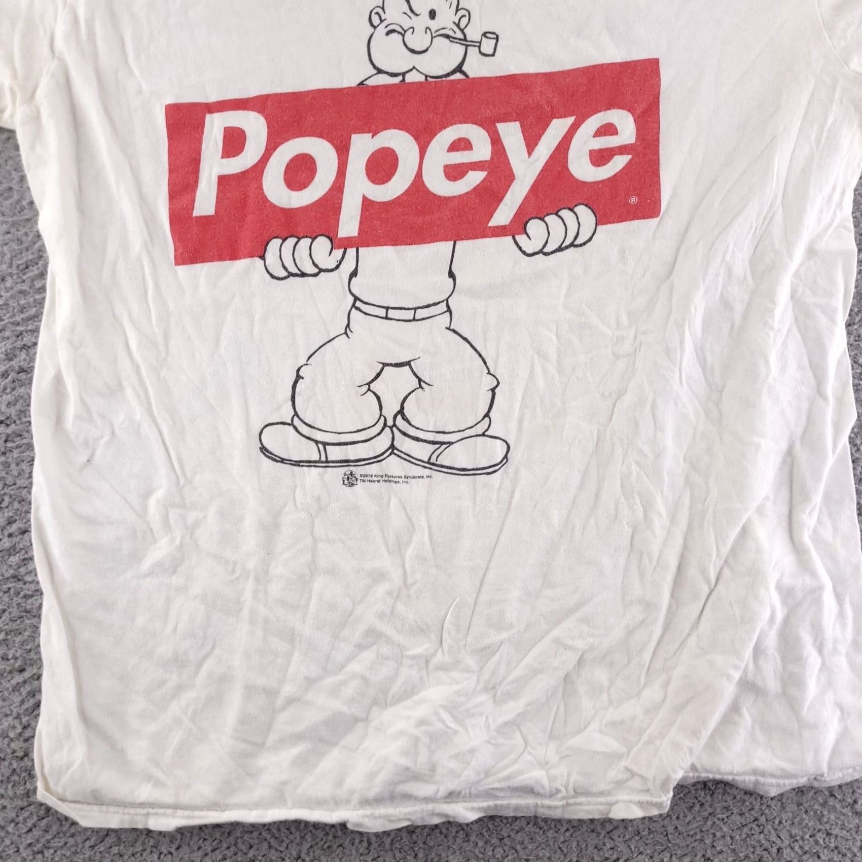 Gildan Popeye the Sailor Man Box Logo Shirt Mens Large Gildan White Short Sleeve Tee Size US L / EU 52-54 / 3 - 2 Thumbnail