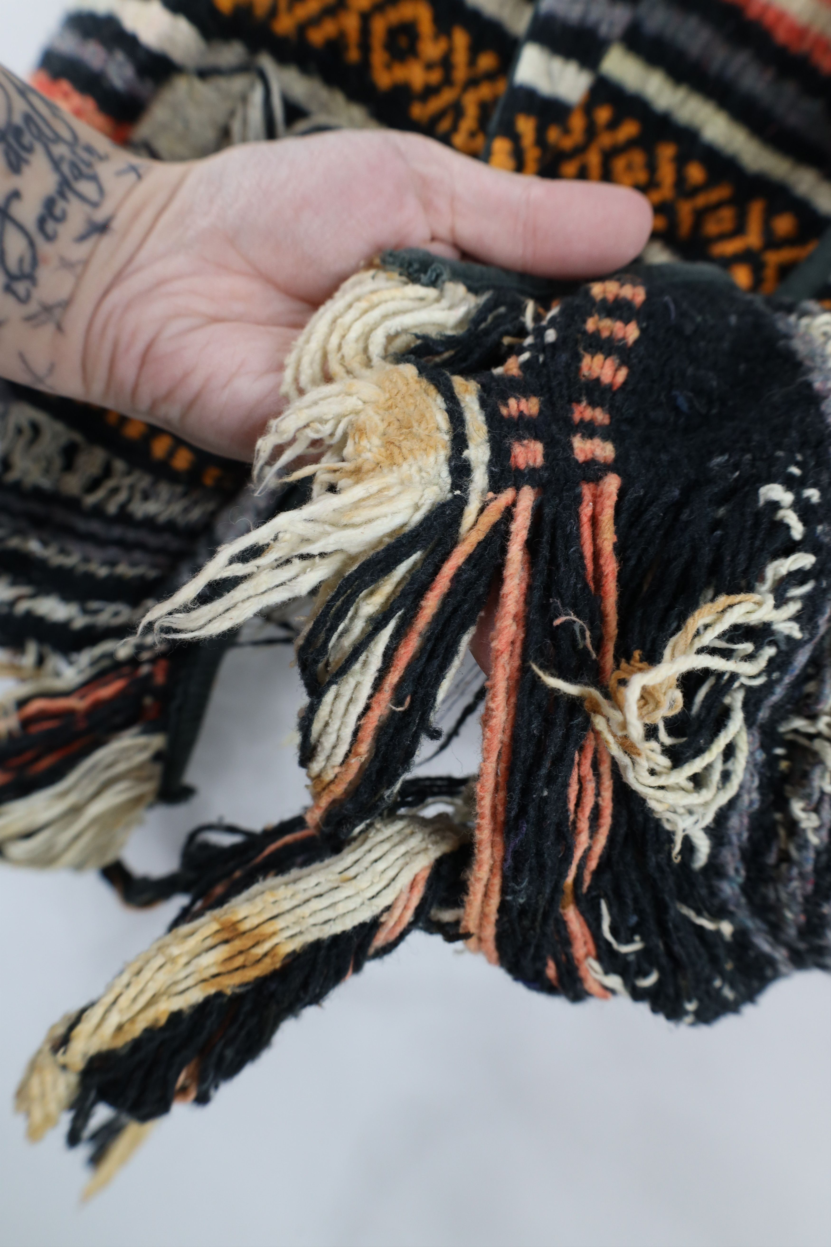 Vintage Vintage 70s Boho Chic Wool Blanket Fringed Open Front Vest Size ONE SIZE - 9 Thumbnail