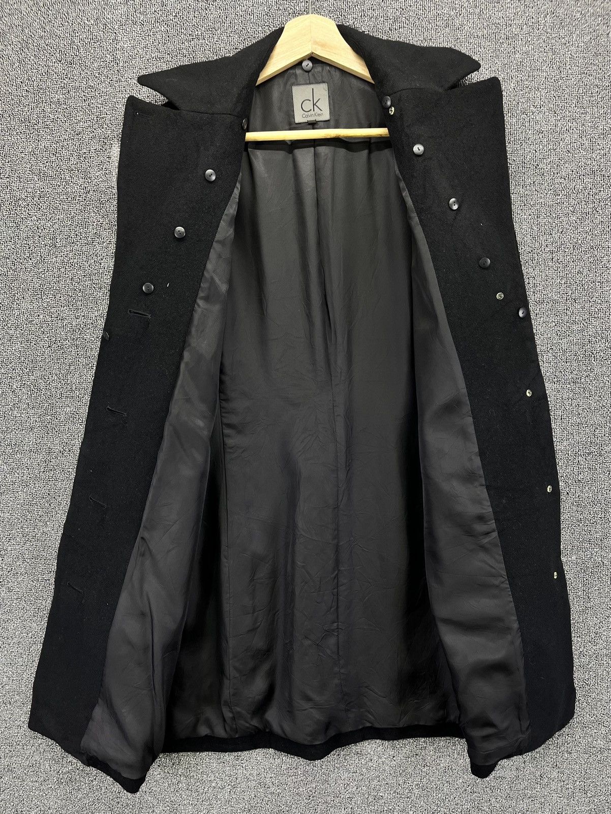 Calvin Klein Vintage Calvin Klein Black Wool Coats Jacket Size M / US 6-8 / IT 42-44 - 7 Thumbnail