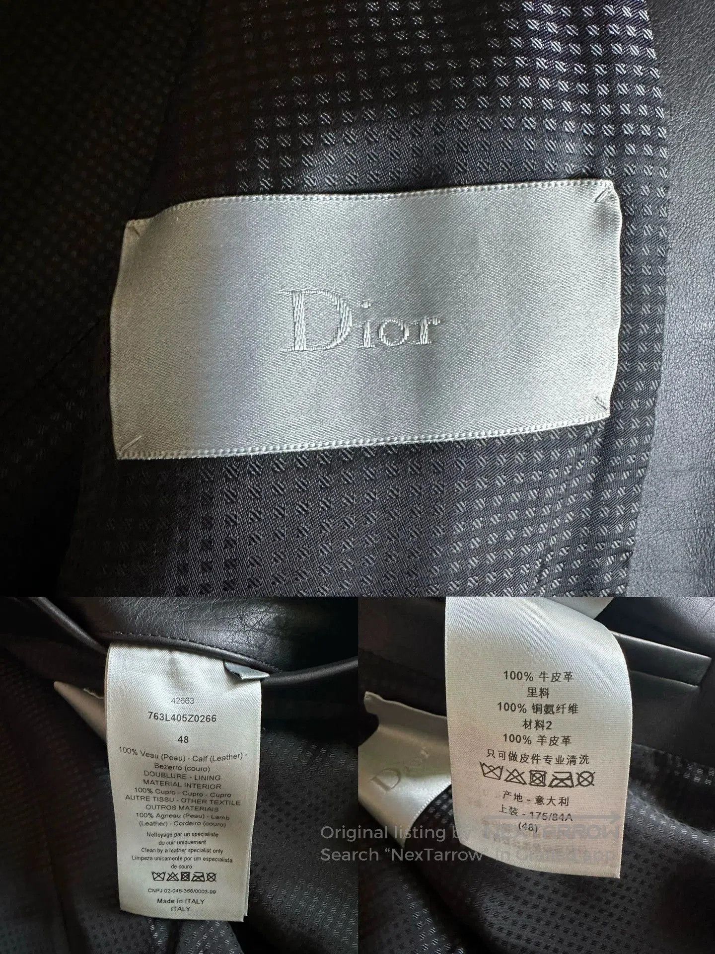 Dior dior homme black red leather motorcycle jacket. Size US M / EU 48-50 / 2 - 9 Thumbnail