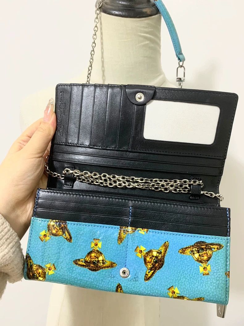 Vivienne Westwood Vivienne Westwood Blue lacquered Saturn backpack wallet wi Size ONE SIZE - 5 Thumbnail