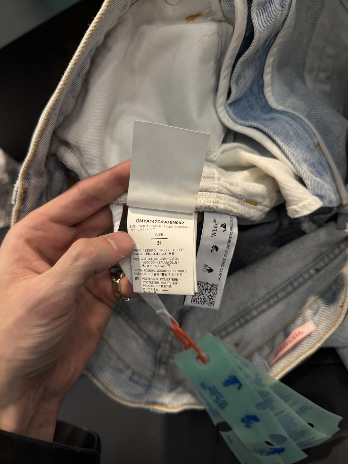 Off-White Off White c/o Virgil Abloh Jeans Men 31x30 Diagonal Stripe Size US 31 - 12 Thumbnail