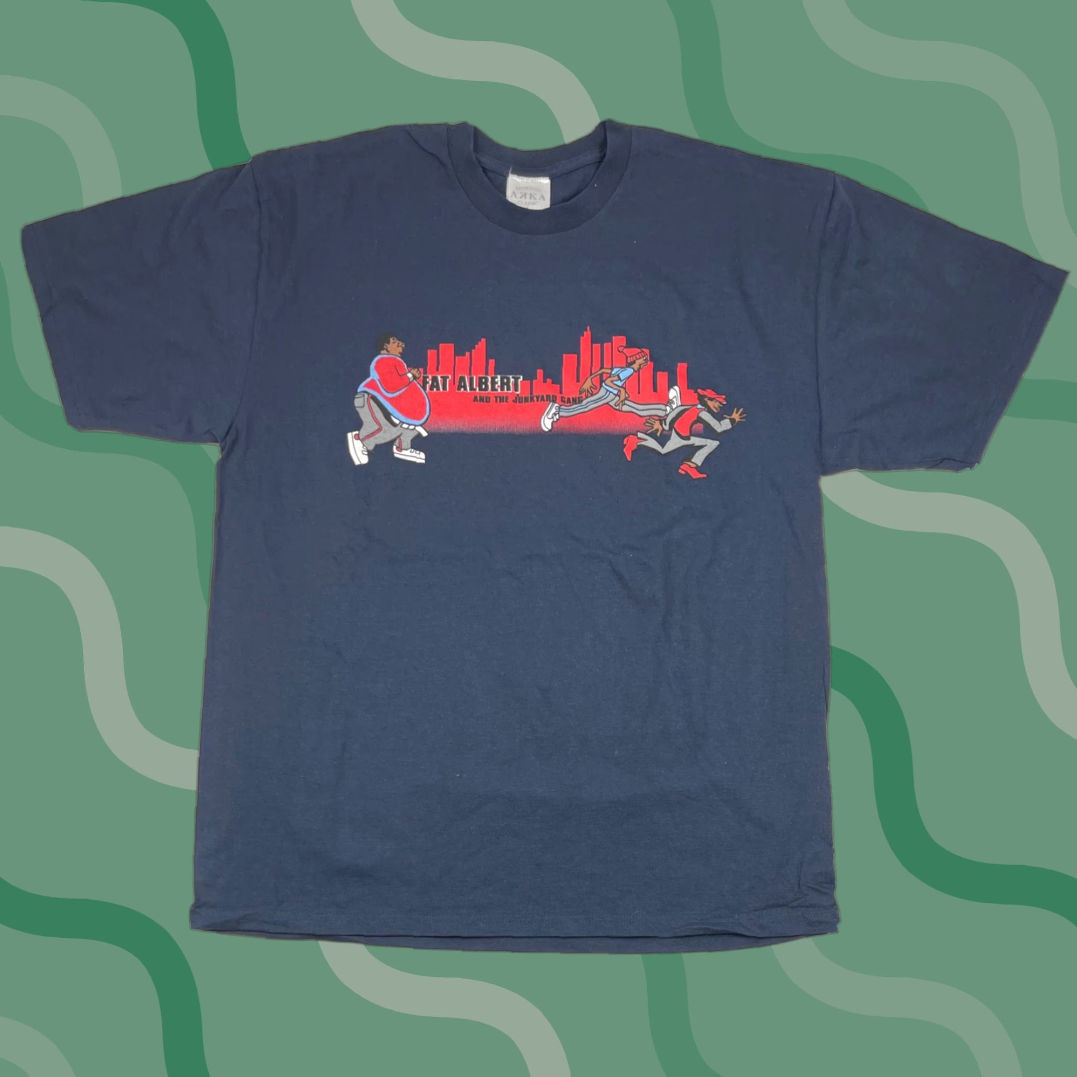 Vintage VINTAGE T-Shirt L Fat Albert The Junkyard Gang 90s Cartoon Character Blue Cotton Men Crew Neck Short Sleeve Logo Size US L / EU 52-54 / 3 - 1 Thumbnail