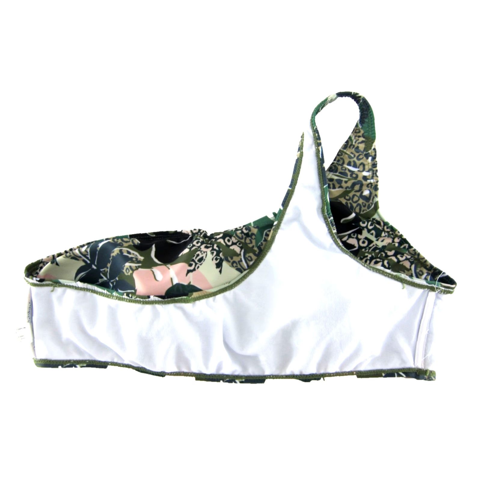 Vintage Catherine Malandrino NWT Green Pink Floral One Shoulder Swimsuit Top Size 1X Women’s Beach Top Size XL / US 12-14 / IT 48-50 - 5 Thumbnail