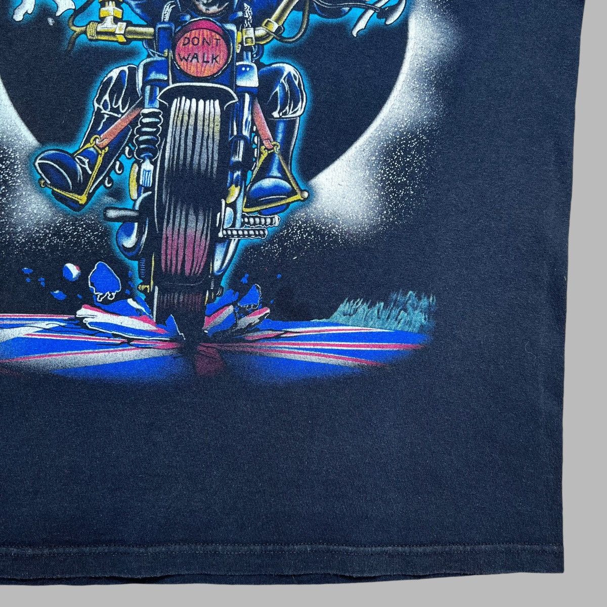 Band Tees × Vintage Iron Maiden Skeleton Riding Motorcycle Graphic Band Tee Size US M / EU 48-50 / 2 - 7 Thumbnail