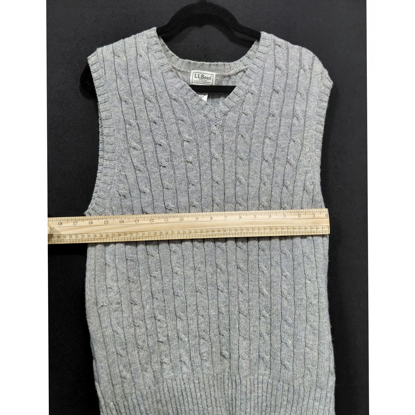 Vintage L.L.Bean Vest Womens M Gray Lambswool Knit Solid Sleeveless Size Size M / US 6-8 / IT 42-44 - 7 Thumbnail