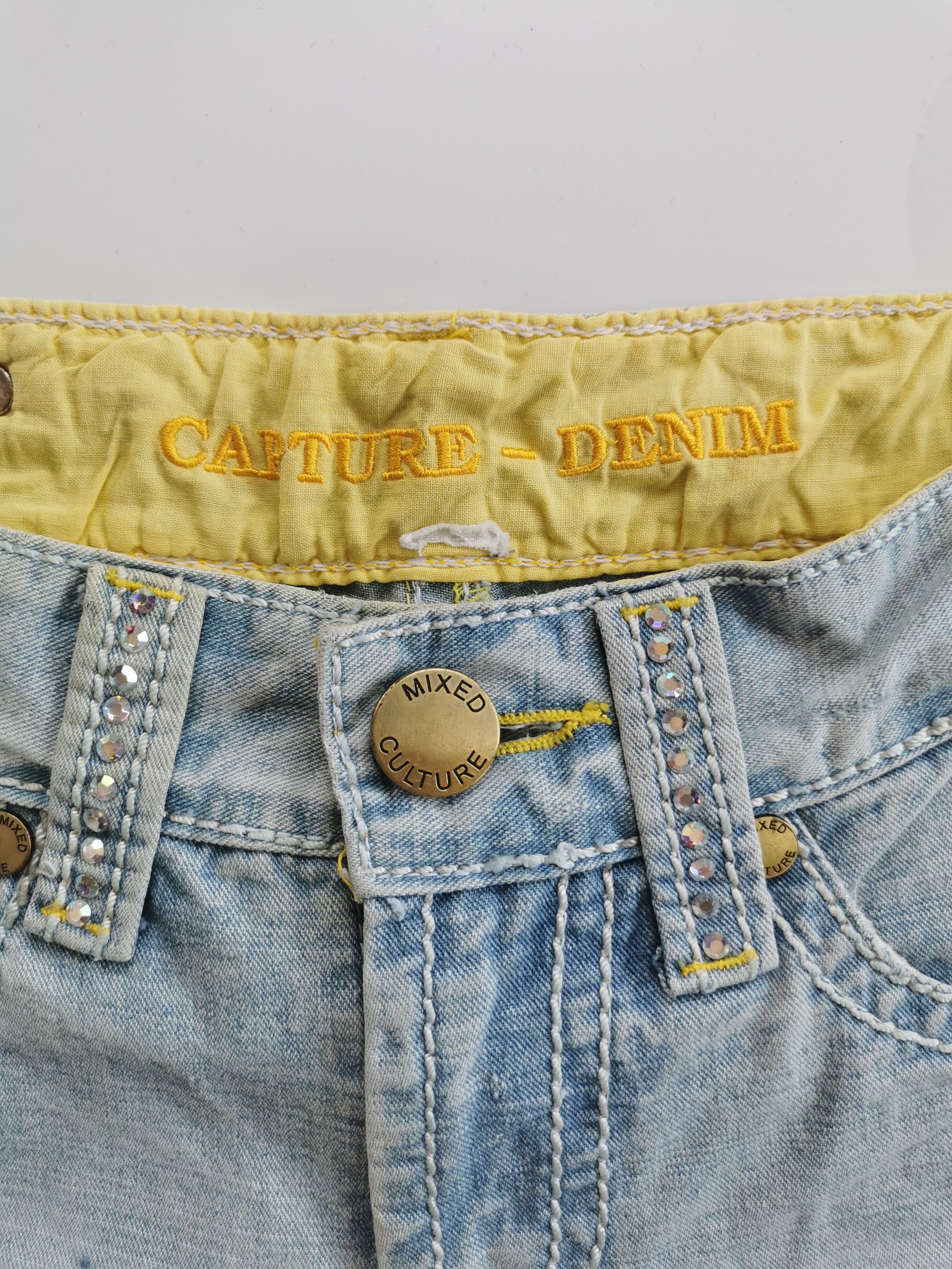 Le Grande Bleu (L.G.B.) Capture Denim Rhinestone Studded Distressed Denim Jeans Size US 28 / EU 44 - 6 Thumbnail