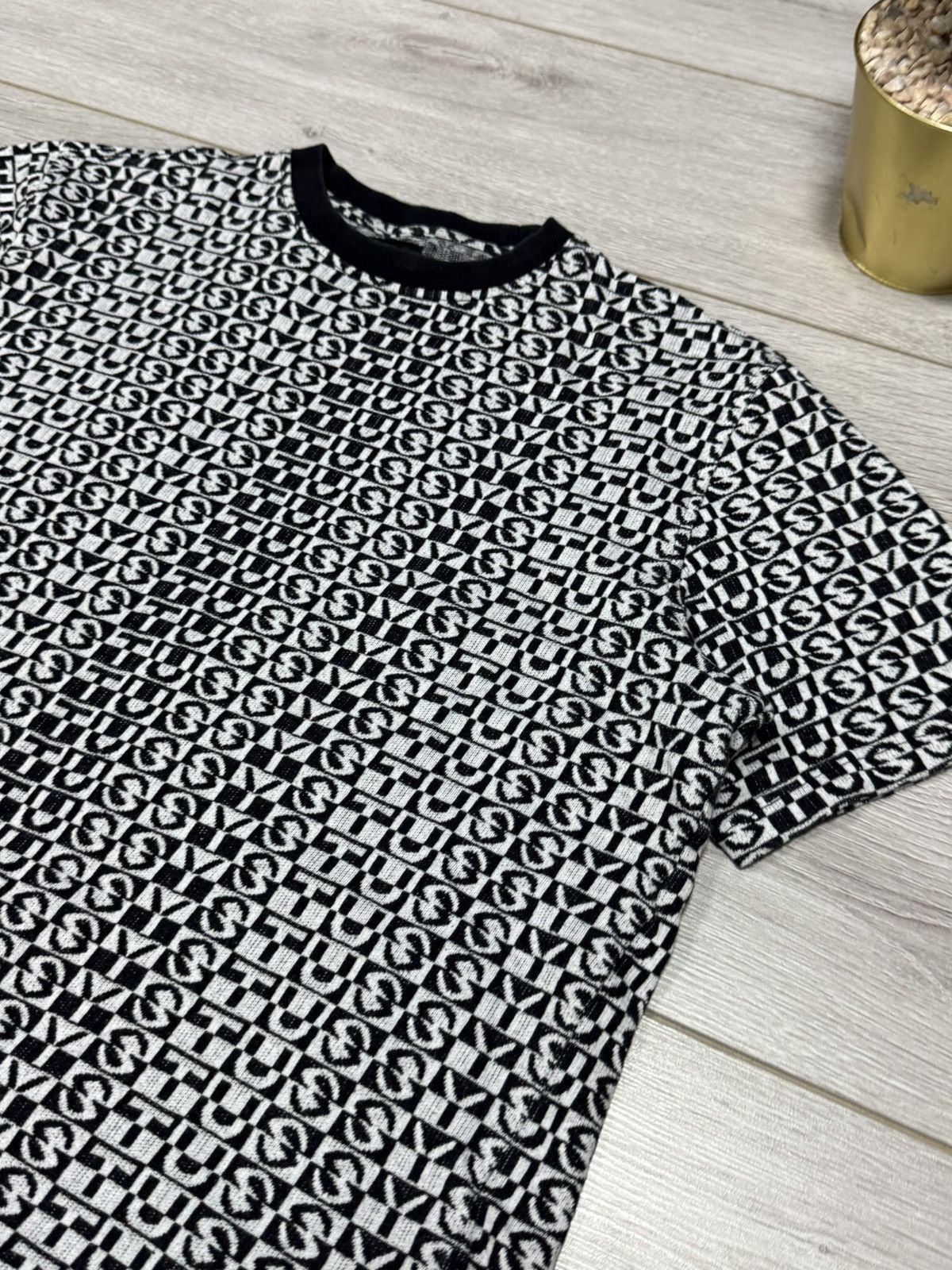 Stussy Stussy all over print monogram tee shirt spell out Size US M / EU 48-50 / 2 - 4 Thumbnail