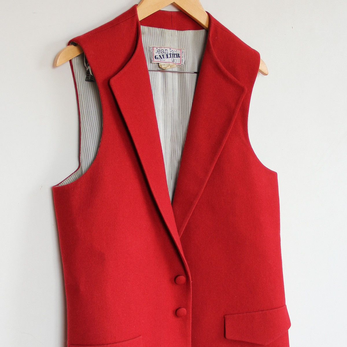 Jean Paul Gaultier Vintage 80s Jean Paul Gaultier Wool Waiters Vest Size US L / EU 52-54 / 3 - 6 Thumbnail