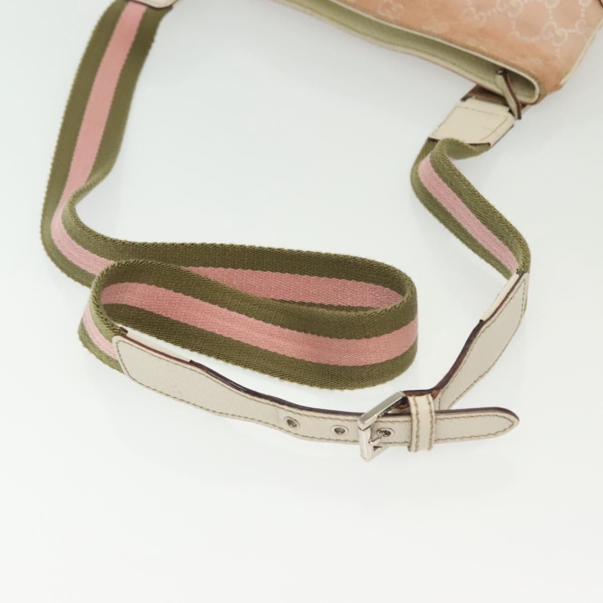 Gucci GUCCI GG Canvas Sherry Line Shoulder Bag Pink Silver Khaki Size ONE SIZE - 7 Thumbnail