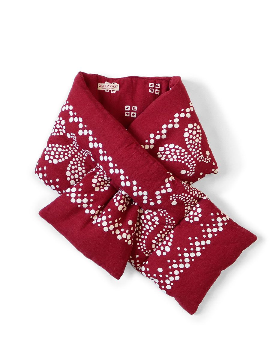 image of Kapital Hemp Rayon Bandana Kesa Muffler in Red, Men's