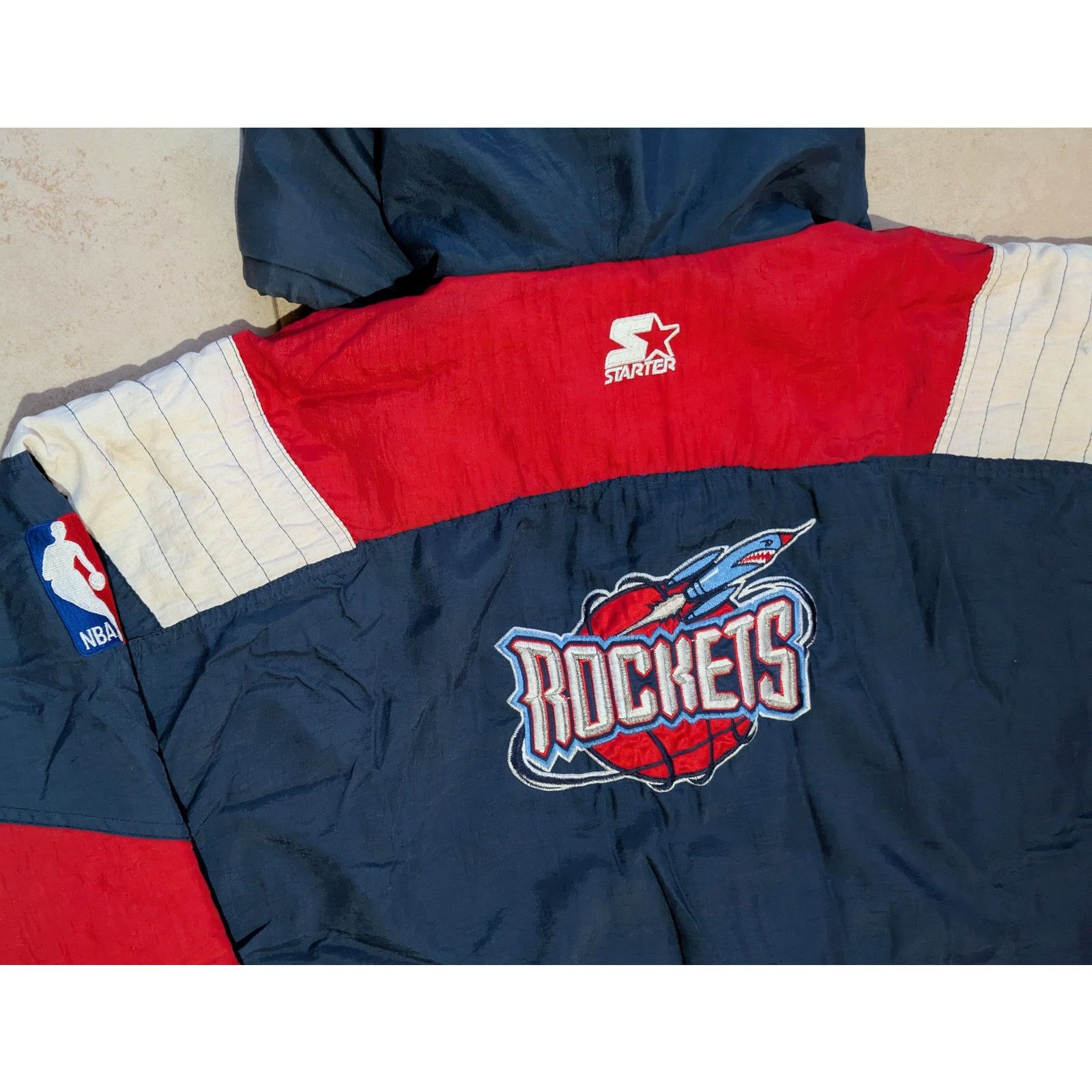 Starter Houston Rockets 90s STARTER Color Block puffer navy NBA vtg Size US XXL / EU 58 / 5 - 7 Thumbnail