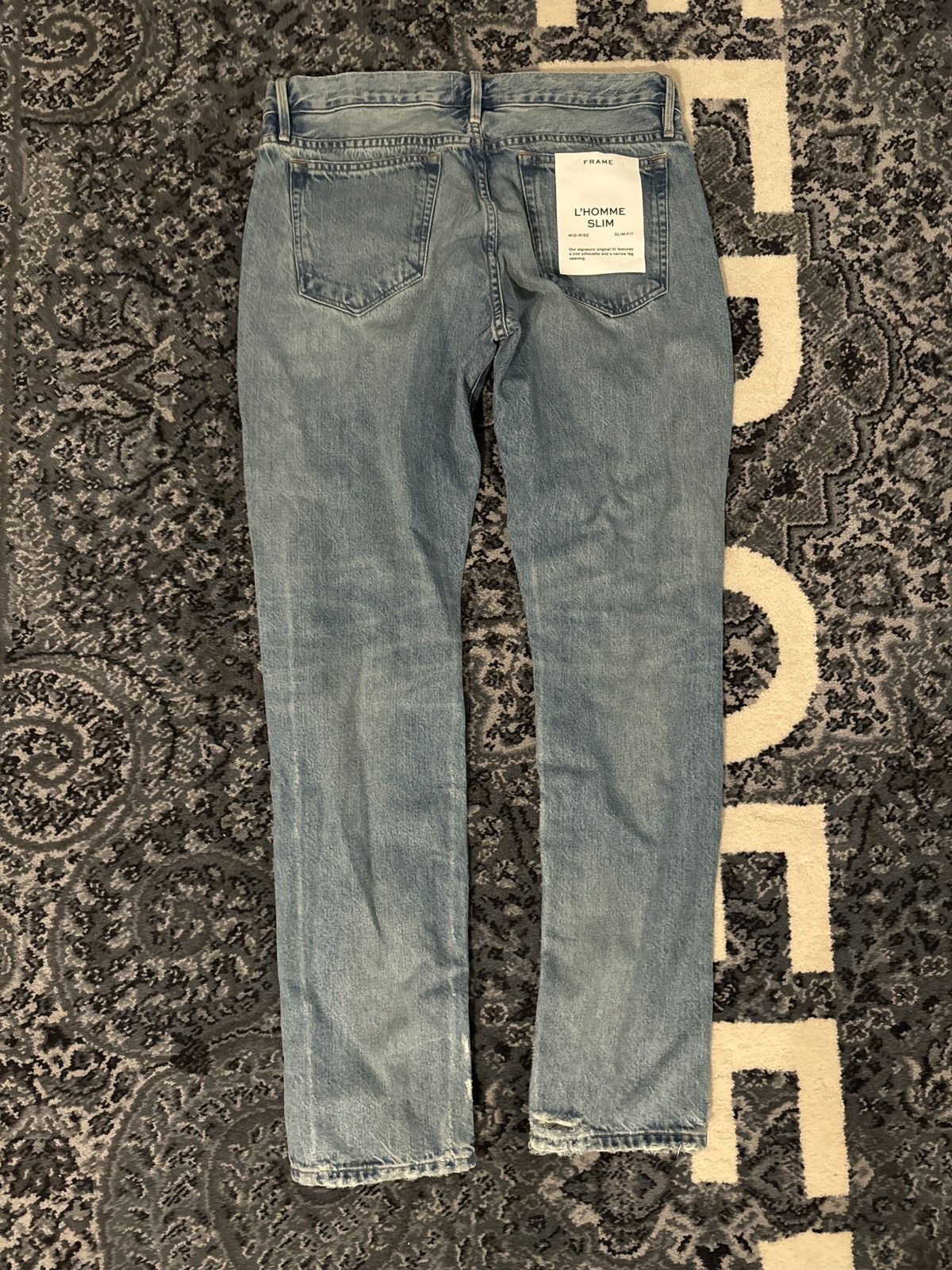 Frame 🔥🔥FRAME MENS 31 L’HOMME SLIM INDIGO TRAIL RIPS JEAN DENIM Size US 31 - 2 Thumbnail