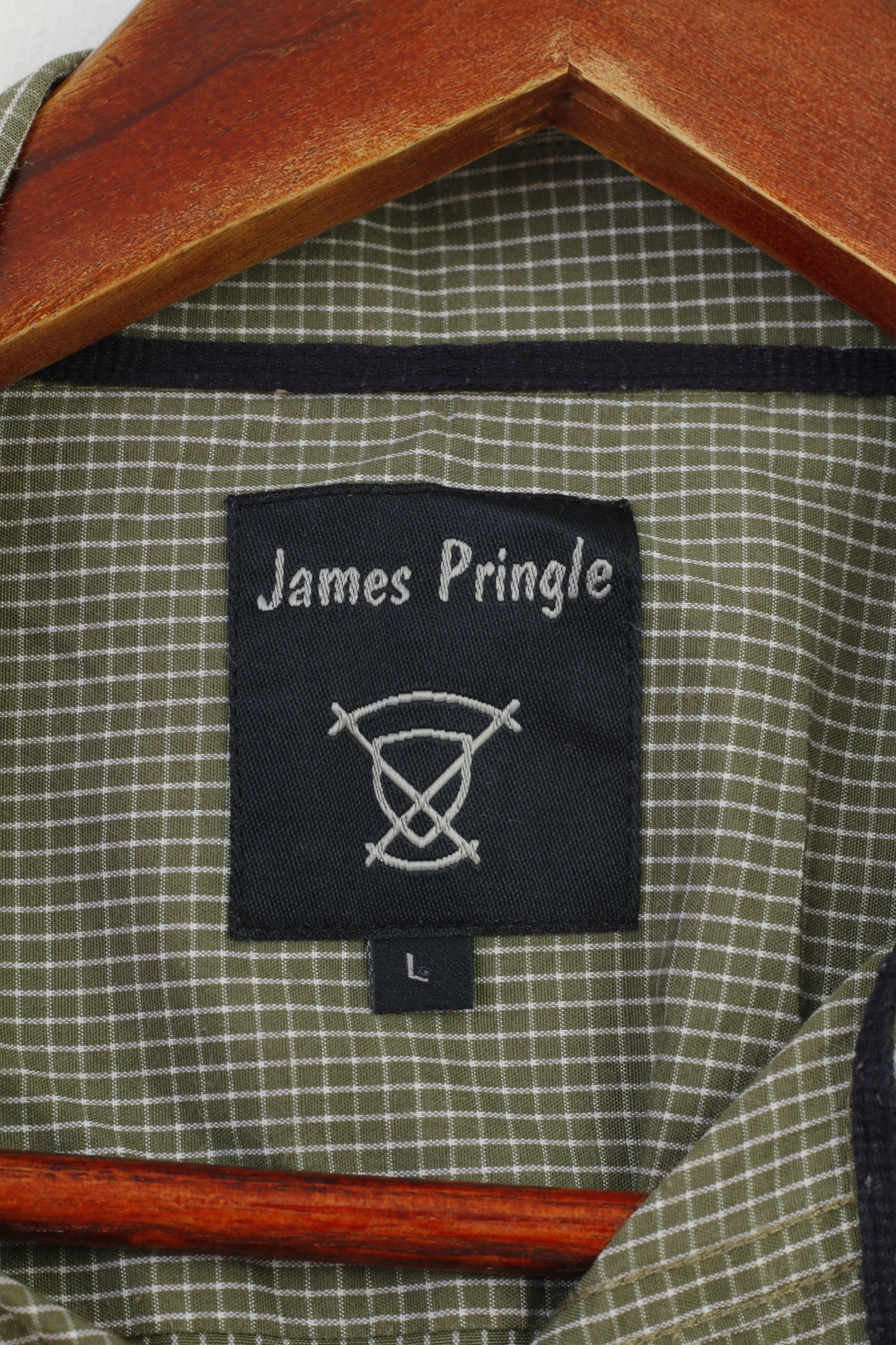 Vintage James Pringle Men L Casual Shirt Green Checkered 11094 Size US L / EU 52-54 / 3 - 5 Thumbnail