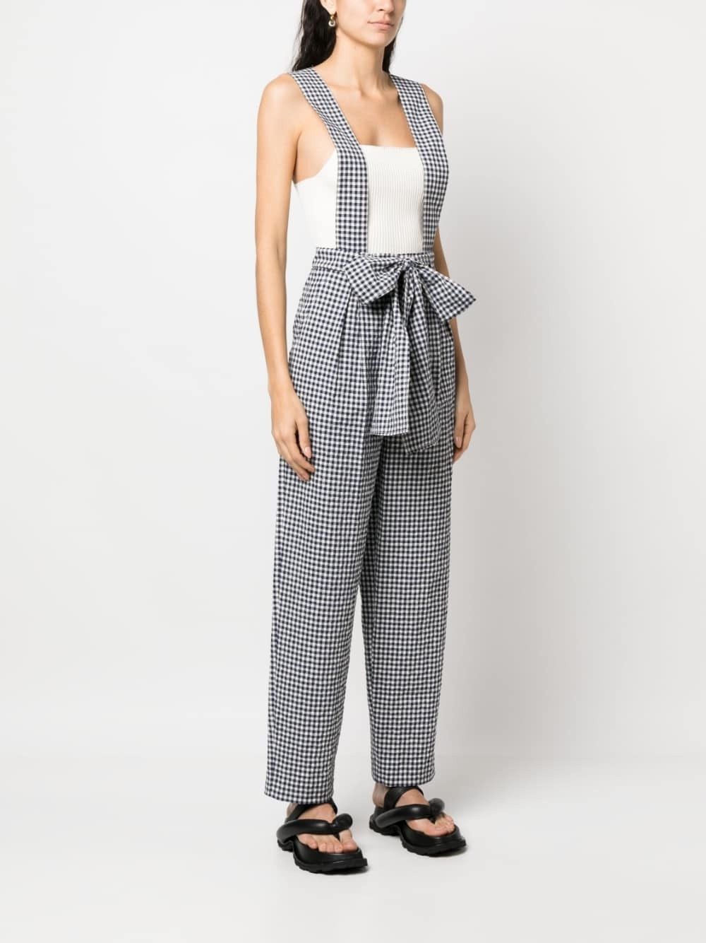 Kenzo o1y1025 Checked Overall in Navy Blue/White Size 26" / US 2 / IT 38 - 2 Thumbnail
